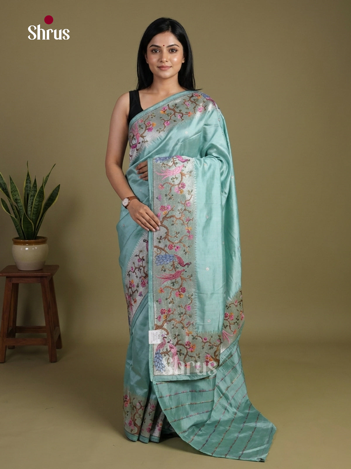 Tussar Embroidery Saree - EI02116