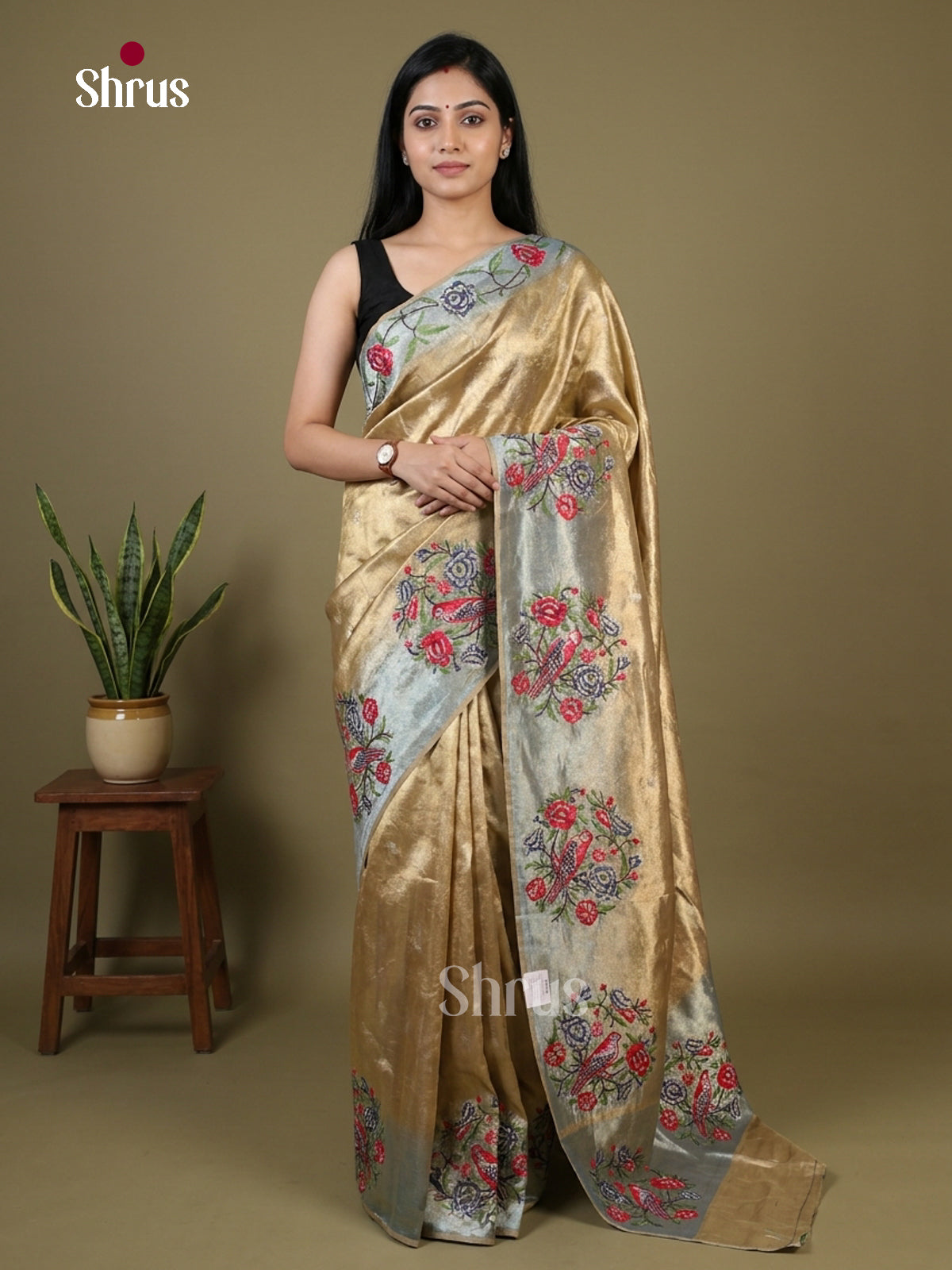 Tissue Embroidery Saree - EI02119