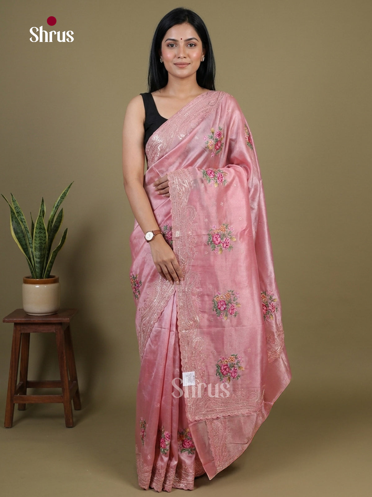 Tissue Embroidery Saree - EI02131