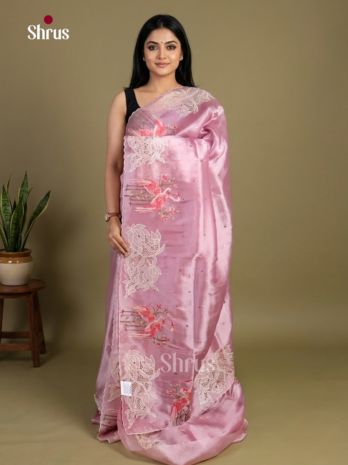 Tissue Embroidery Saree - EI02158