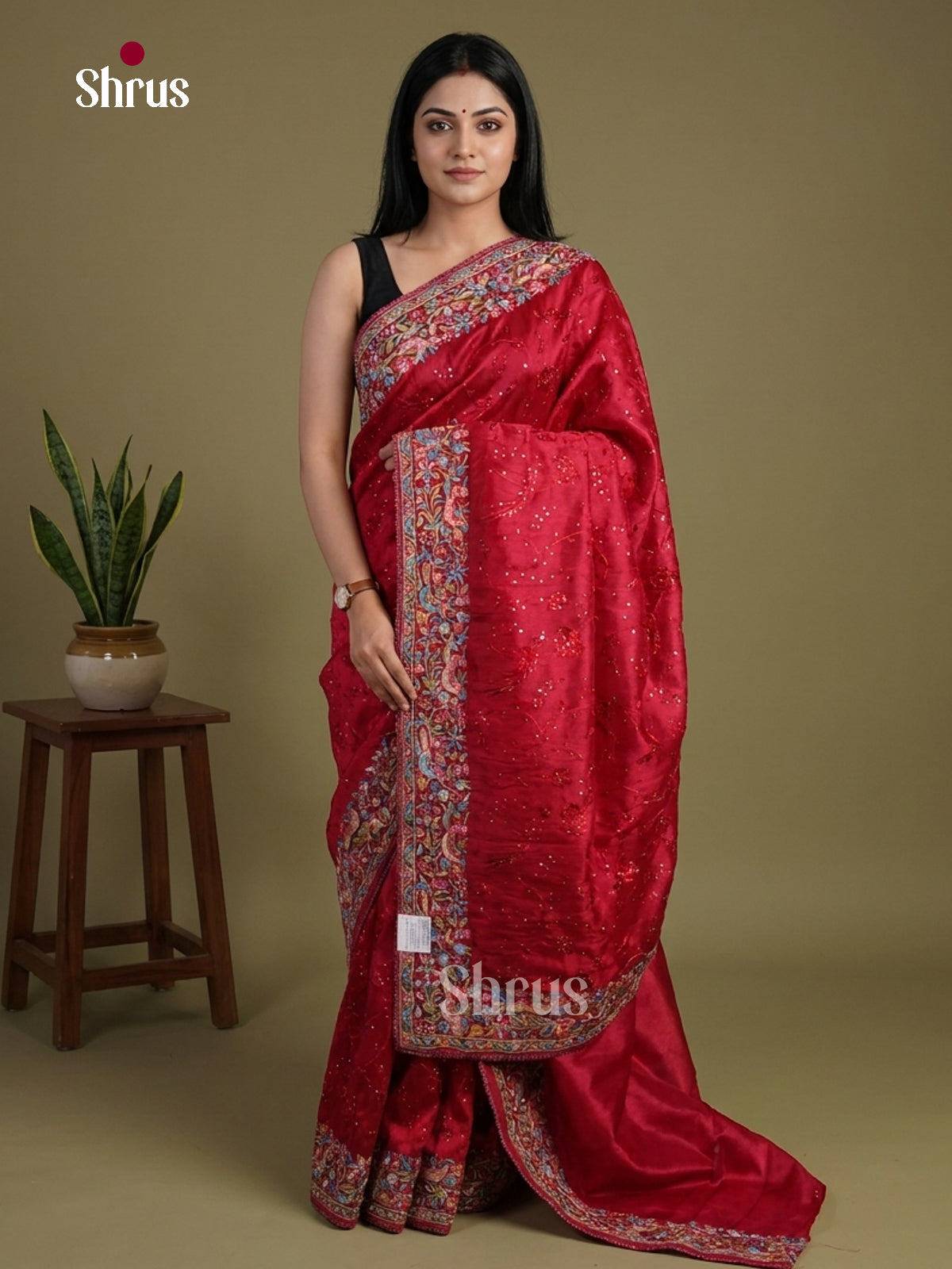 Tissue Embroidery Saree - EI02186