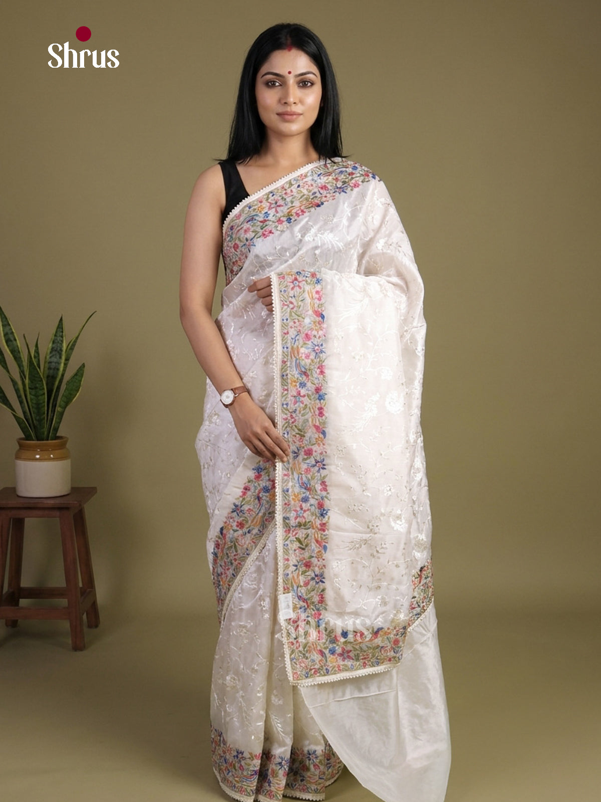 Tissue Embroidery Saree - EI02190