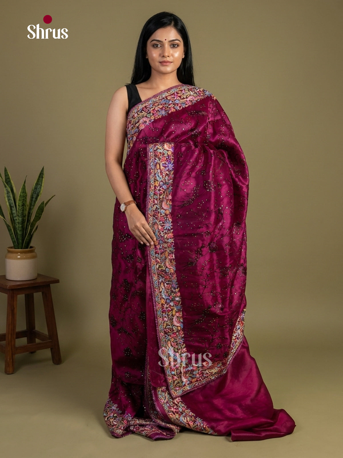 Tissue Embroidery Saree - EI02197