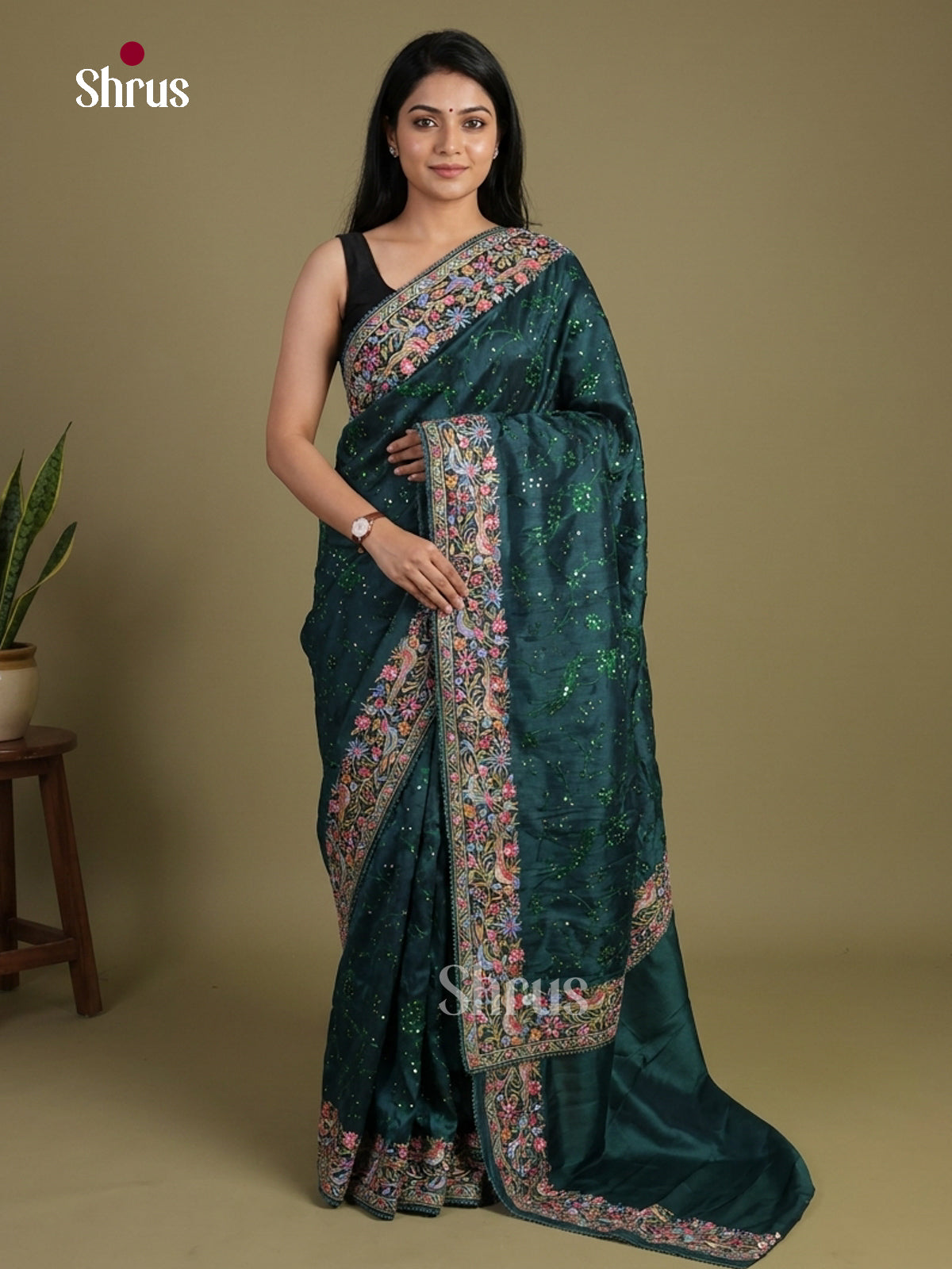Tissue Embroidery Saree - EI02198