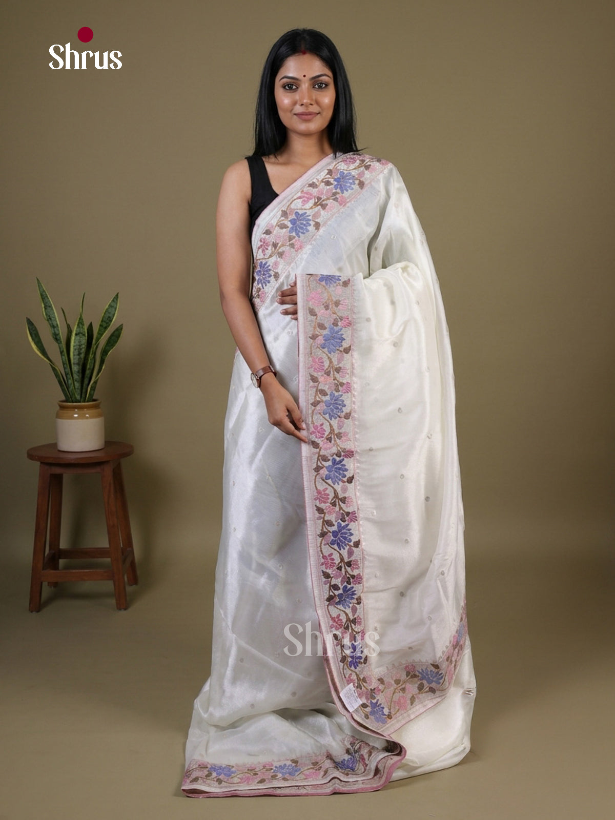 Tissue Embroidery Saree - EI02229