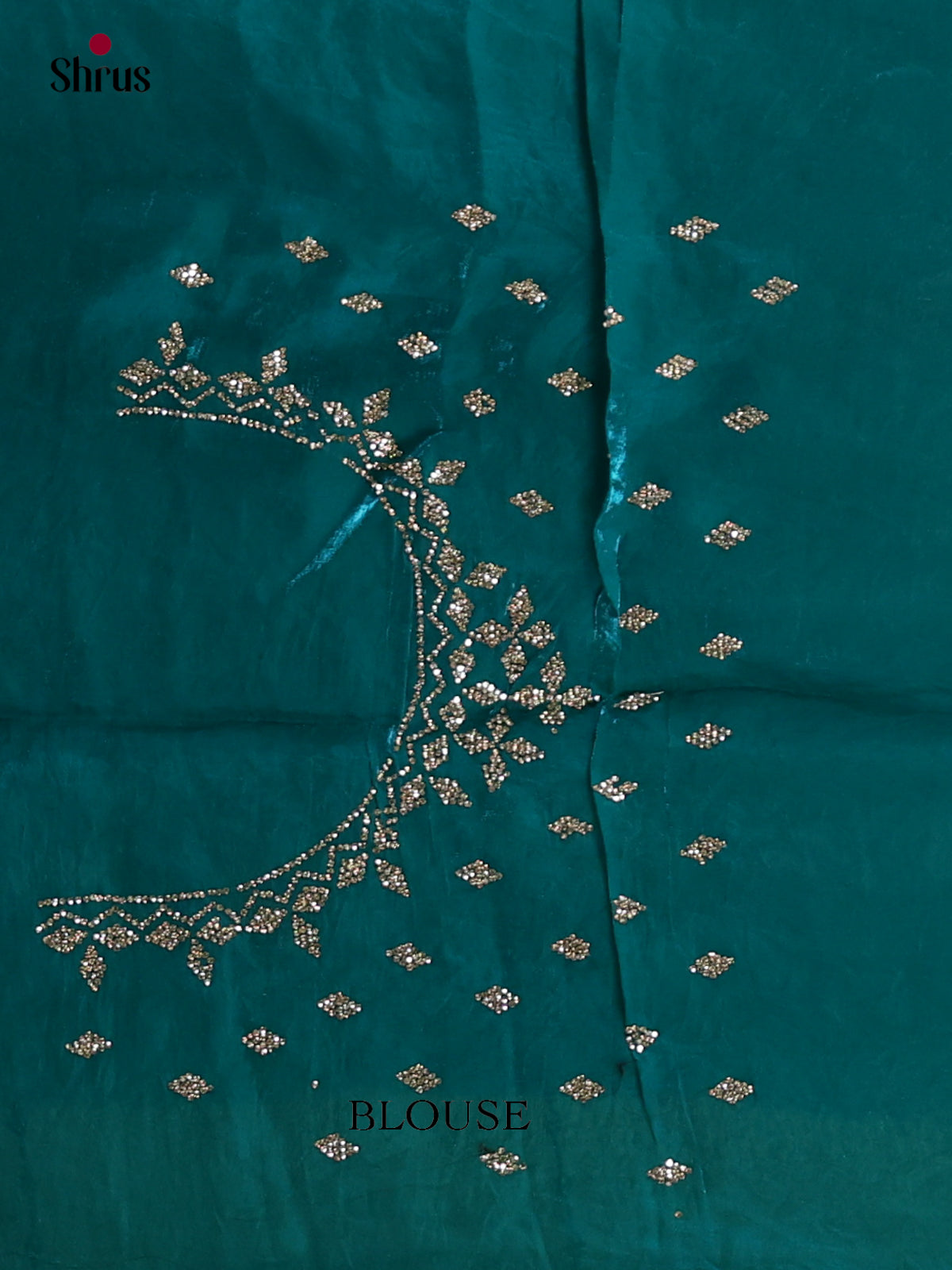 Beautiful Blue Designer Saree with stone work - Shop on Shrus.com