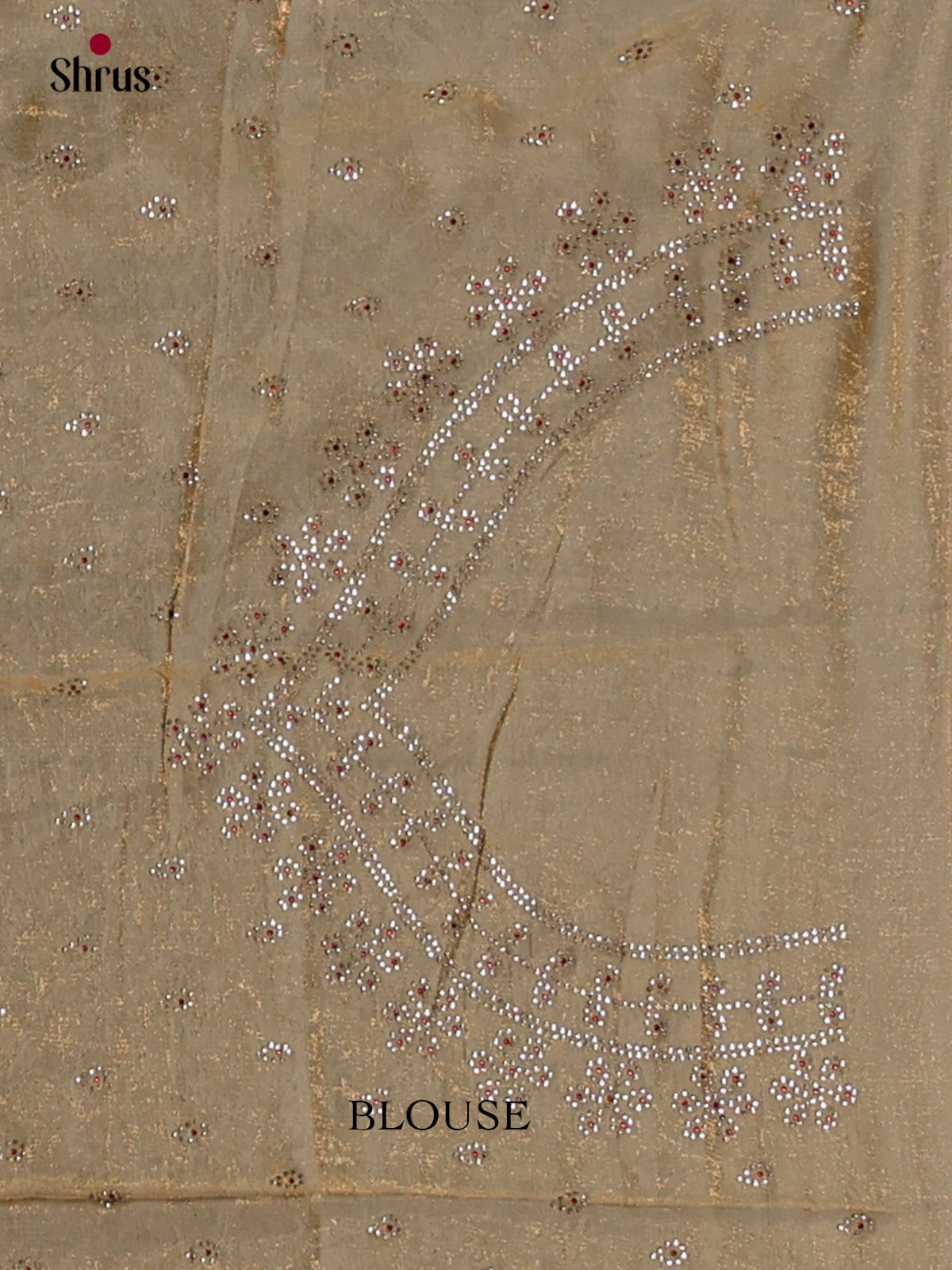 Pretty Sandal Designer Saree with stone work - Shop on Shrus.com