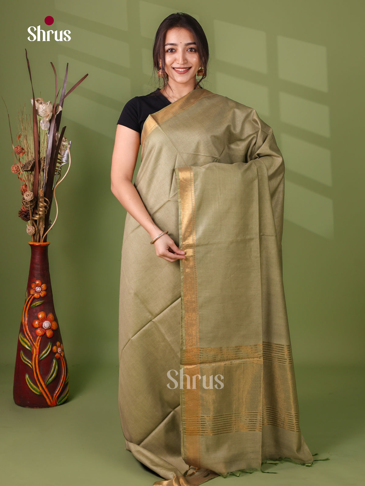 Semi Tussar Saree - EI05166