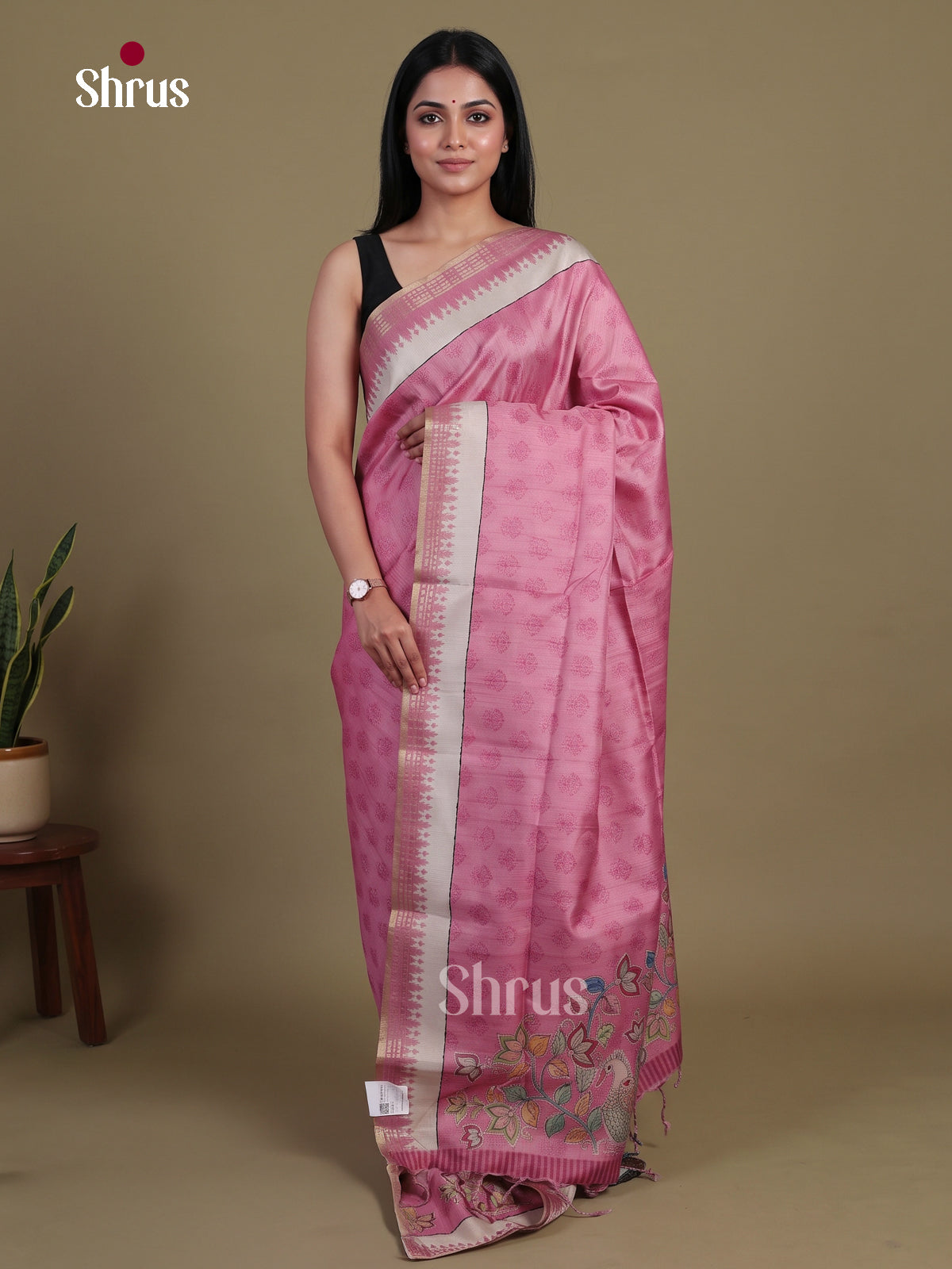 Printed Semi Tussar Saree - EI07192 - Shop on Shrus.com