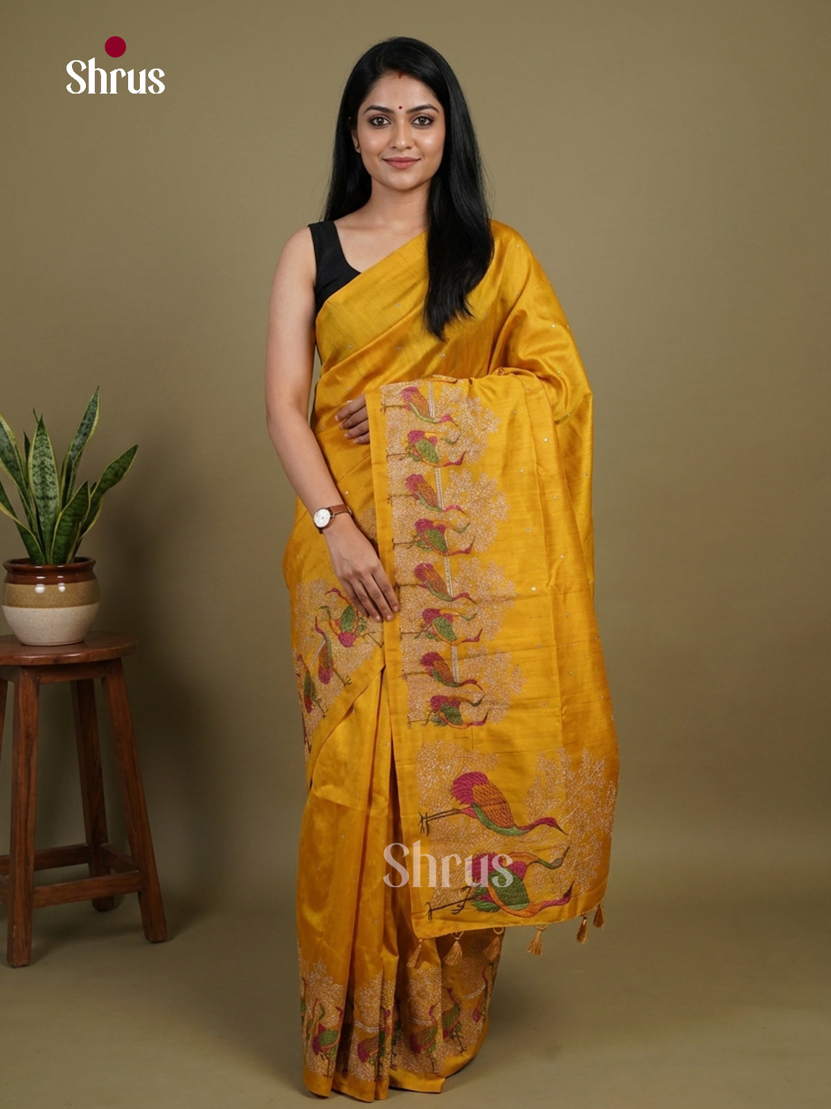 Semi Rawsilk Embroidery Saree - EI10046