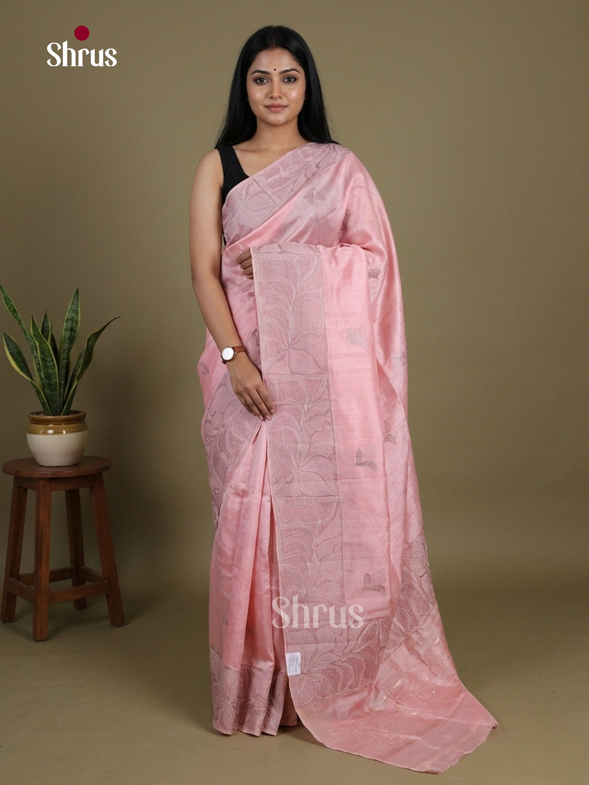 Semi Rawsilk Embroidery Saree - EI10189