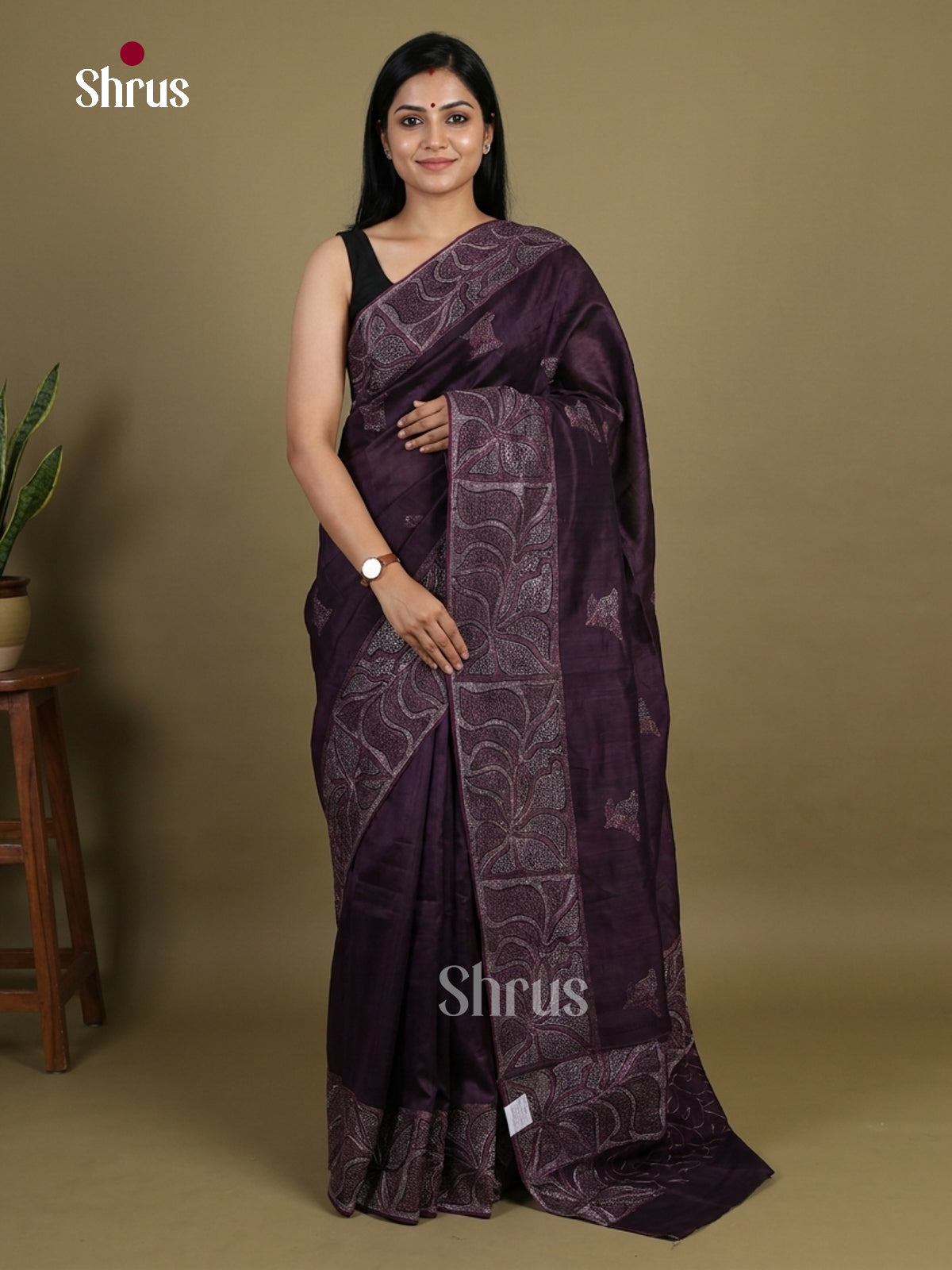 Semi Rawsilk Embroidery Saree - EI10197