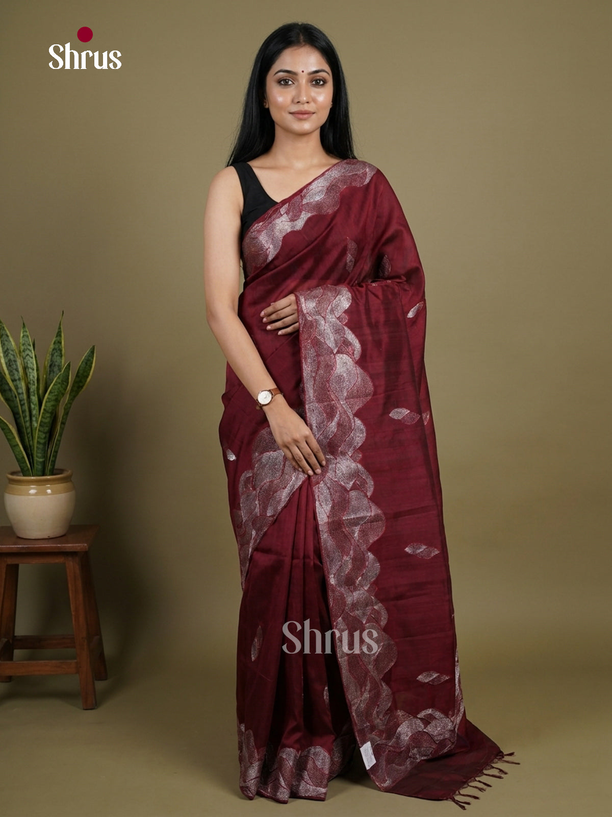 Semi Rawsilk Embroidery Saree - EI10254