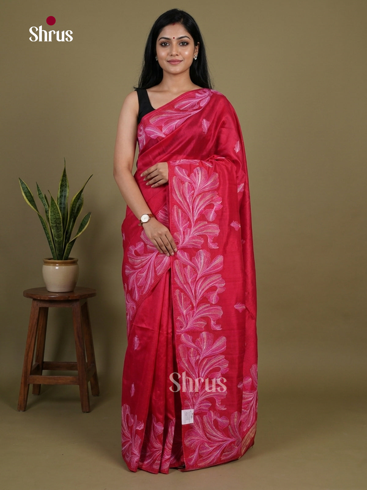 Semi Rawsilk Embroidery Saree - EI10310