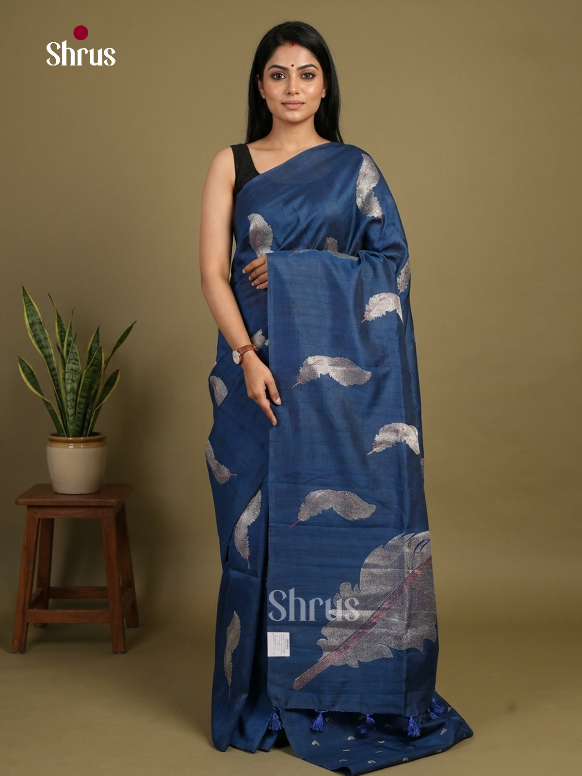 Blue - Semi Rawsilk Embroidery Saree