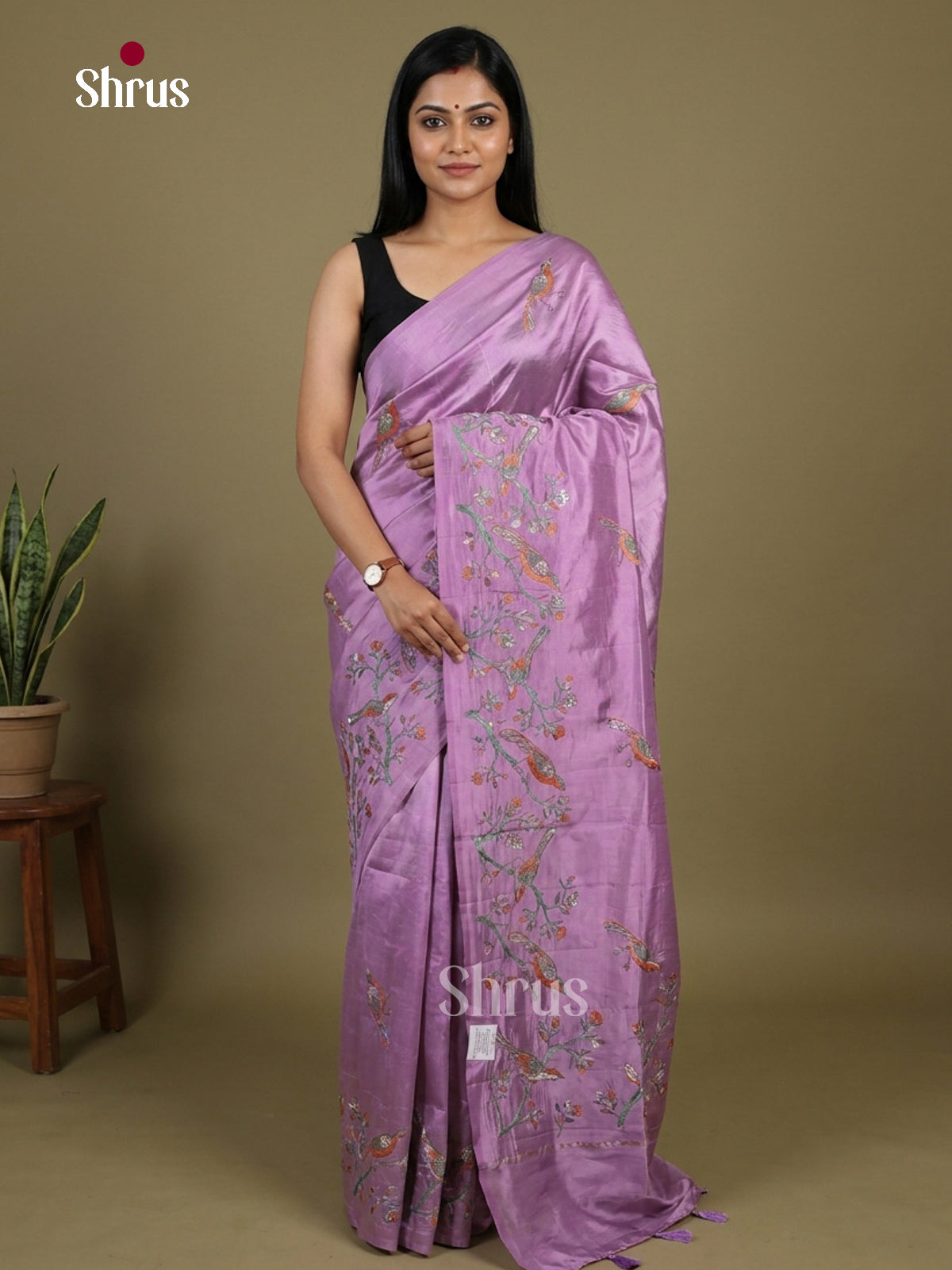 Semi Rawsilk Embroidery Saree - EI10541