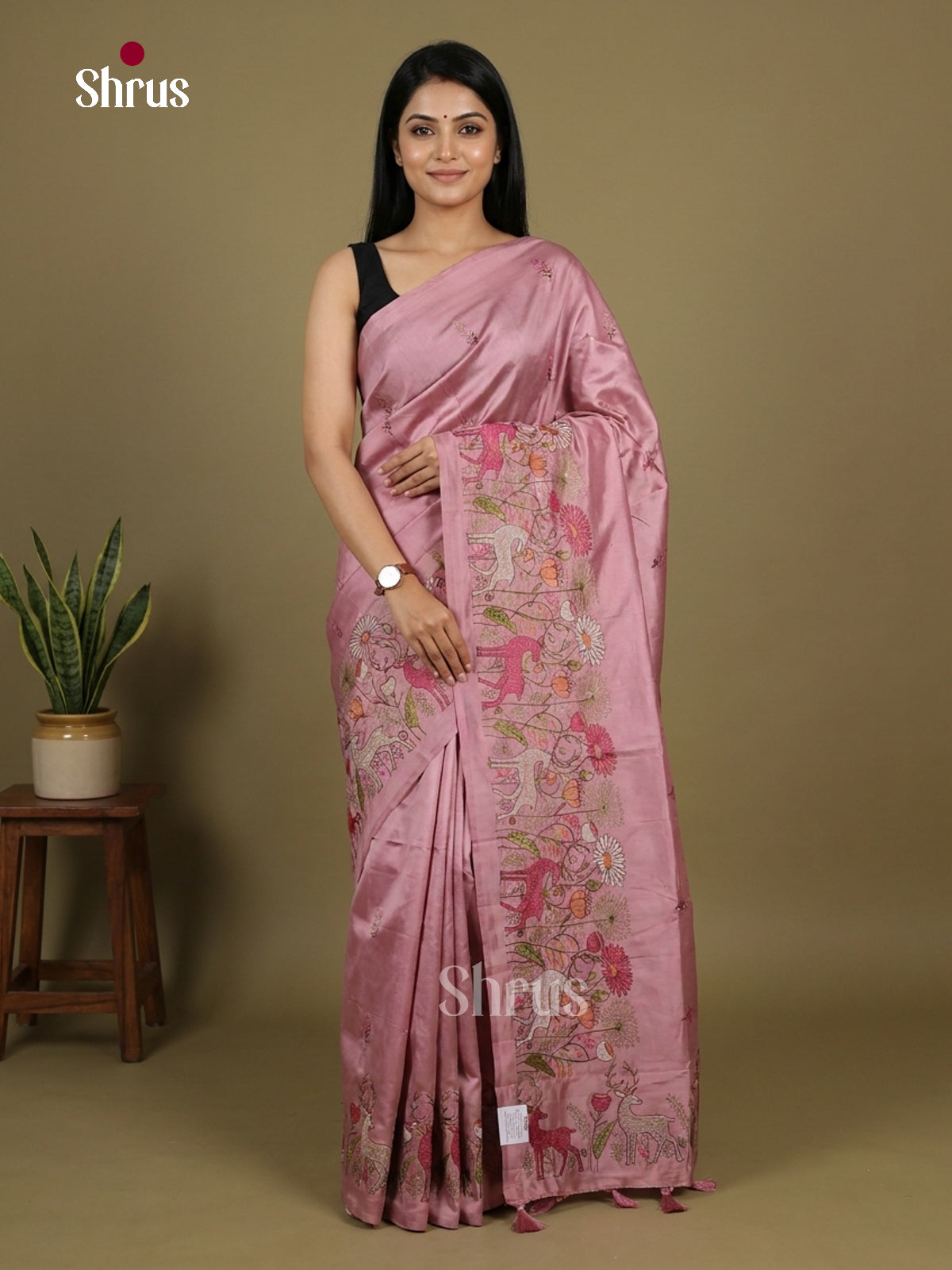 Semi Rawsilk Embroidery Saree - EI10564