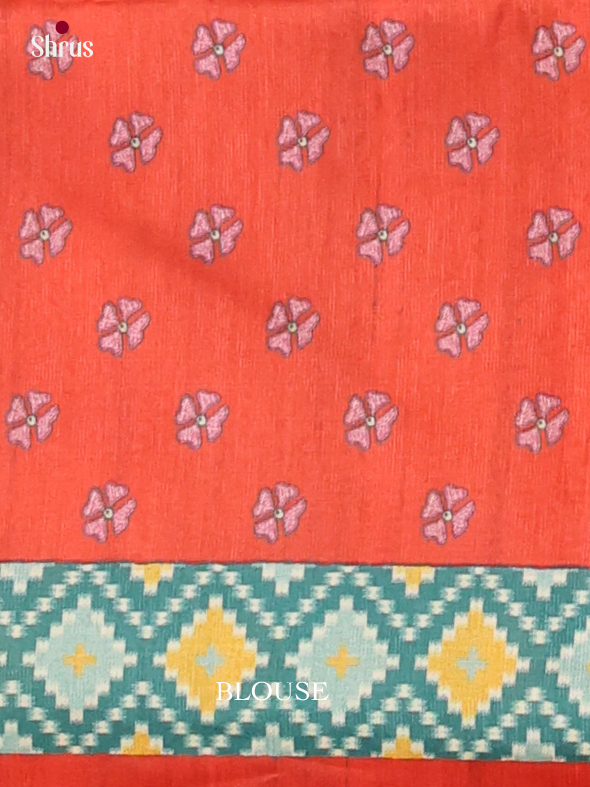 Orange & Cream - Printed Madhubani Saree - Shop on Shrus.com