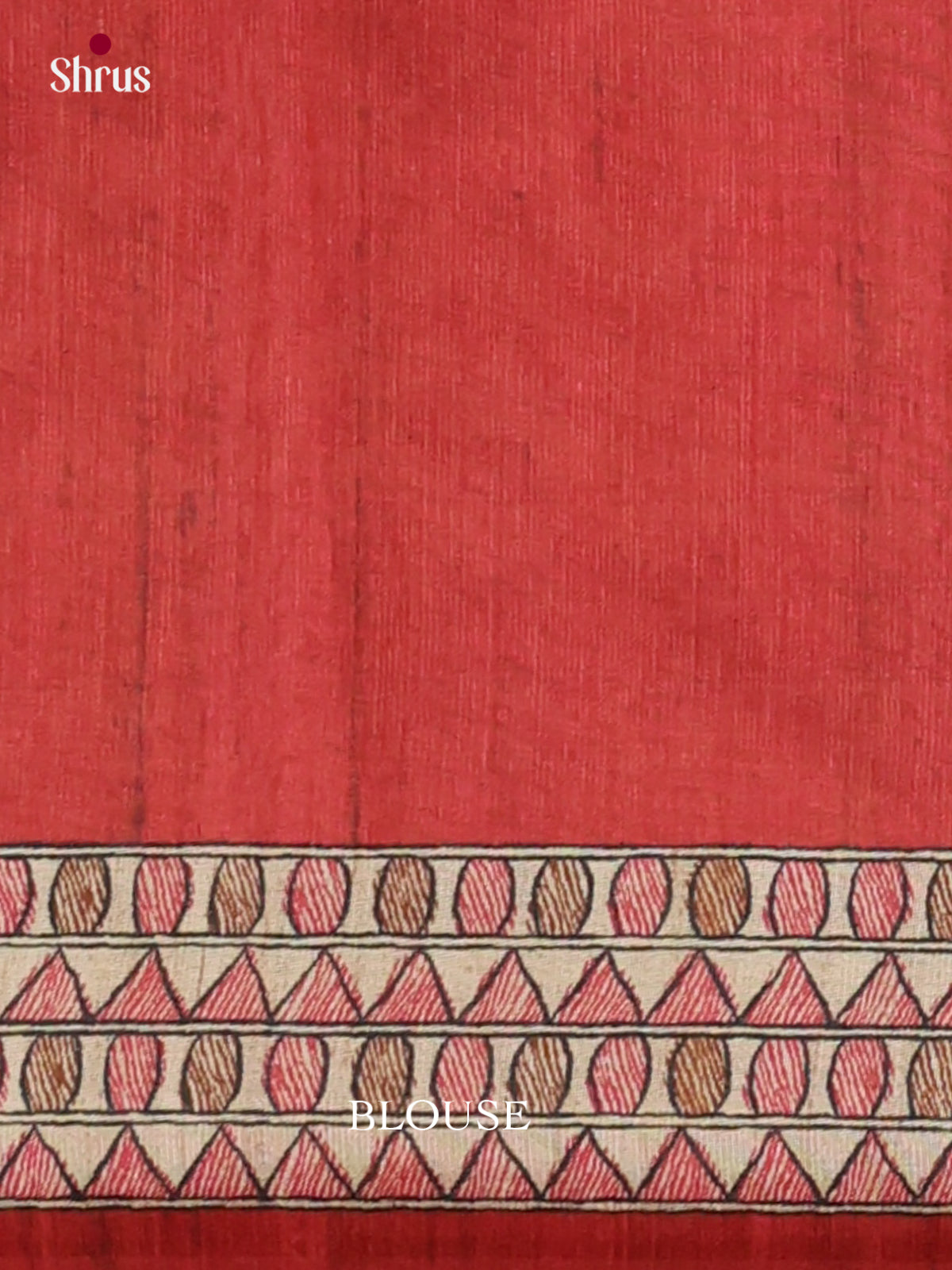 Beige & Maroon - Printed Madhubani Saree - Shop on Shrus.com