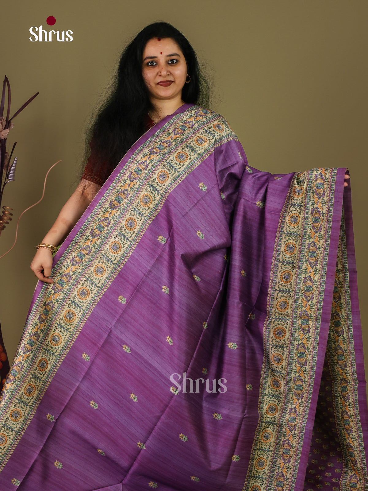 Printed Madhubani Saree - EI16797 - Shop on Shrus.com