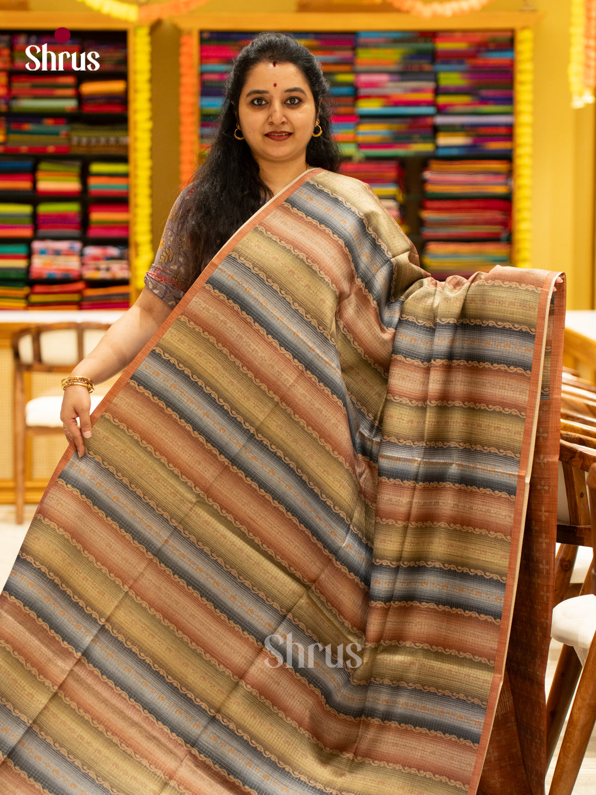 Printed Semi Tussar Saree - EI17001