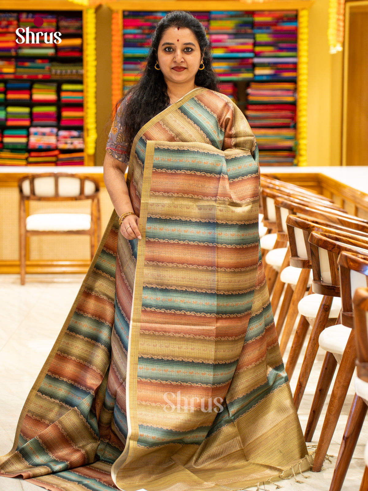 Printed Semi Tussar Saree - EI17006