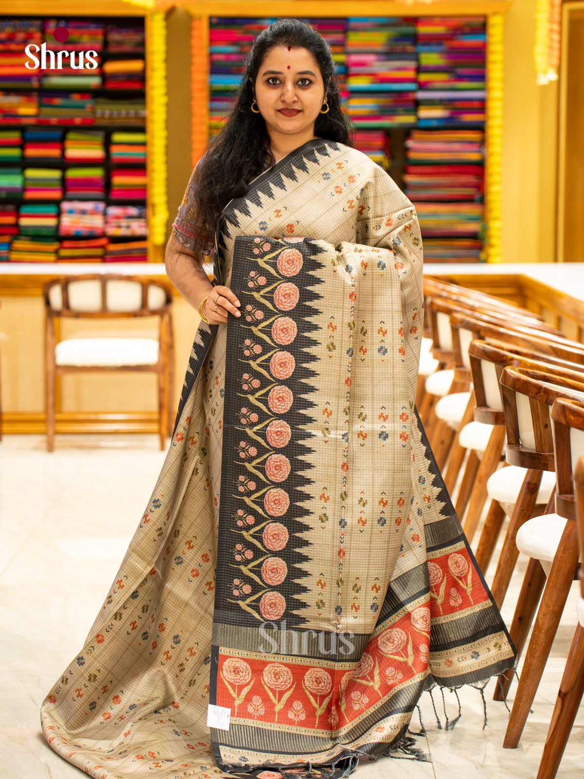 Printed Semi Tussar Saree - EI17007