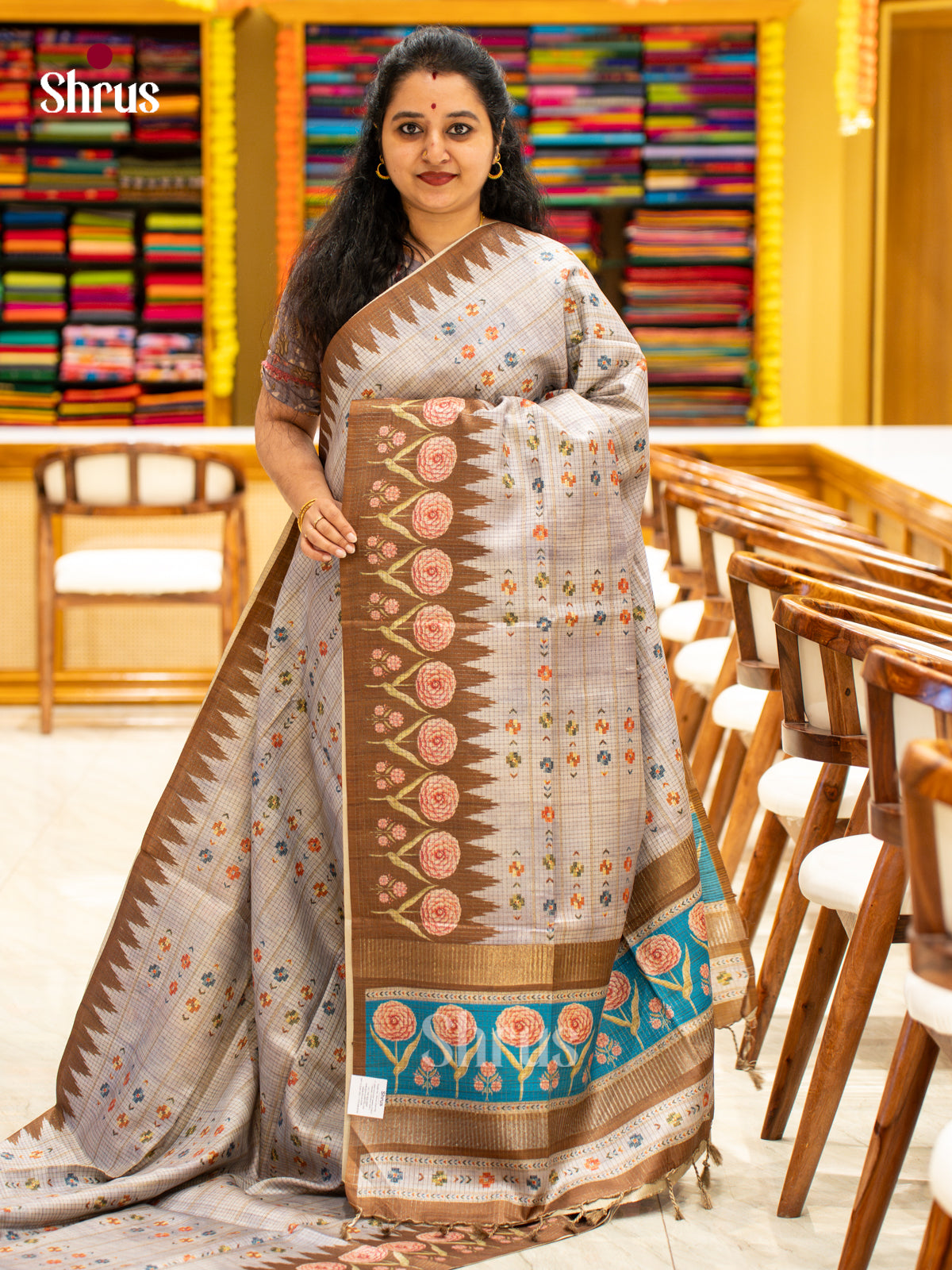 Printed Semi Tussar Saree - EI17008
