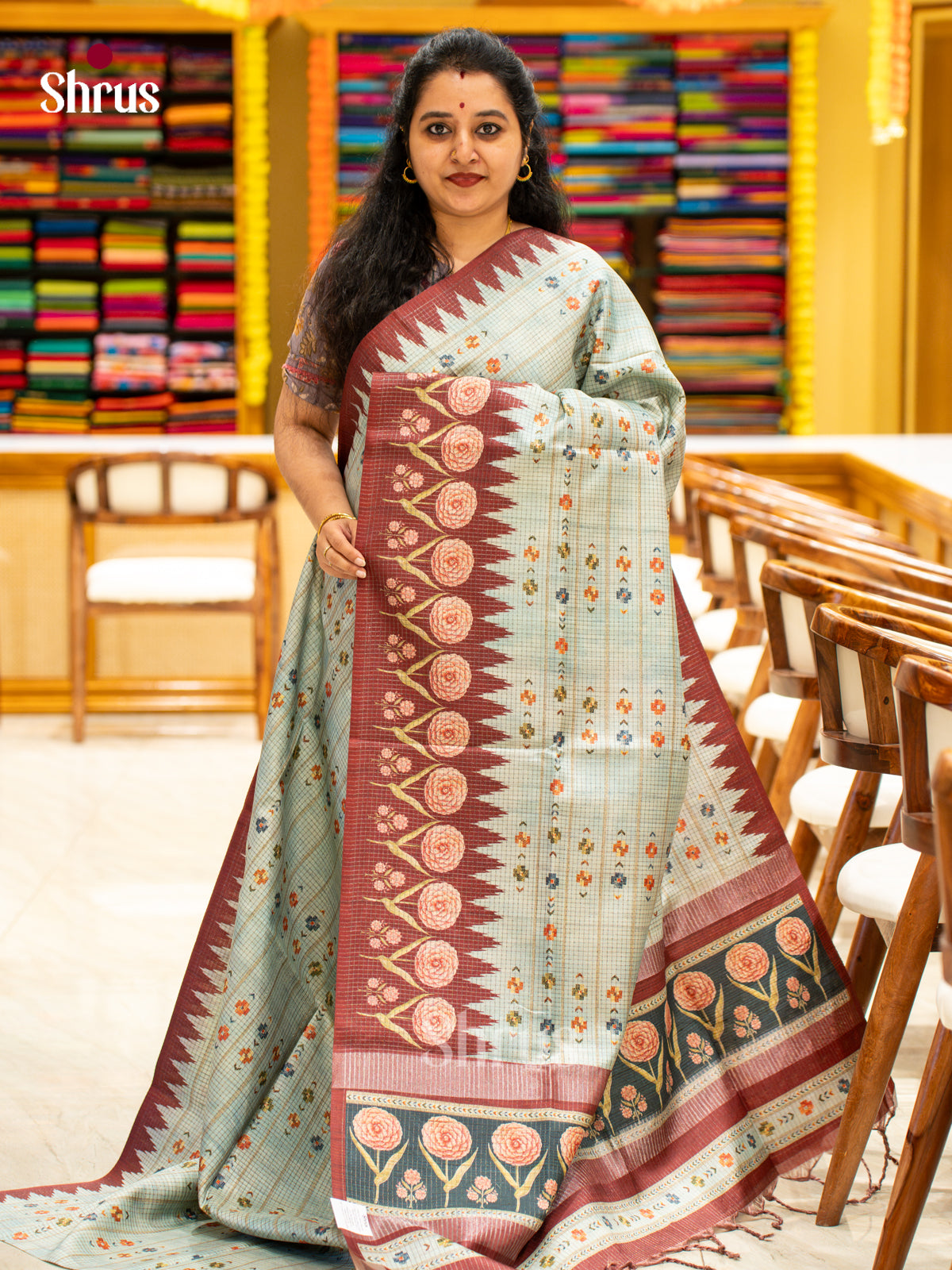 Printed Semi Tussar Saree - EI17009