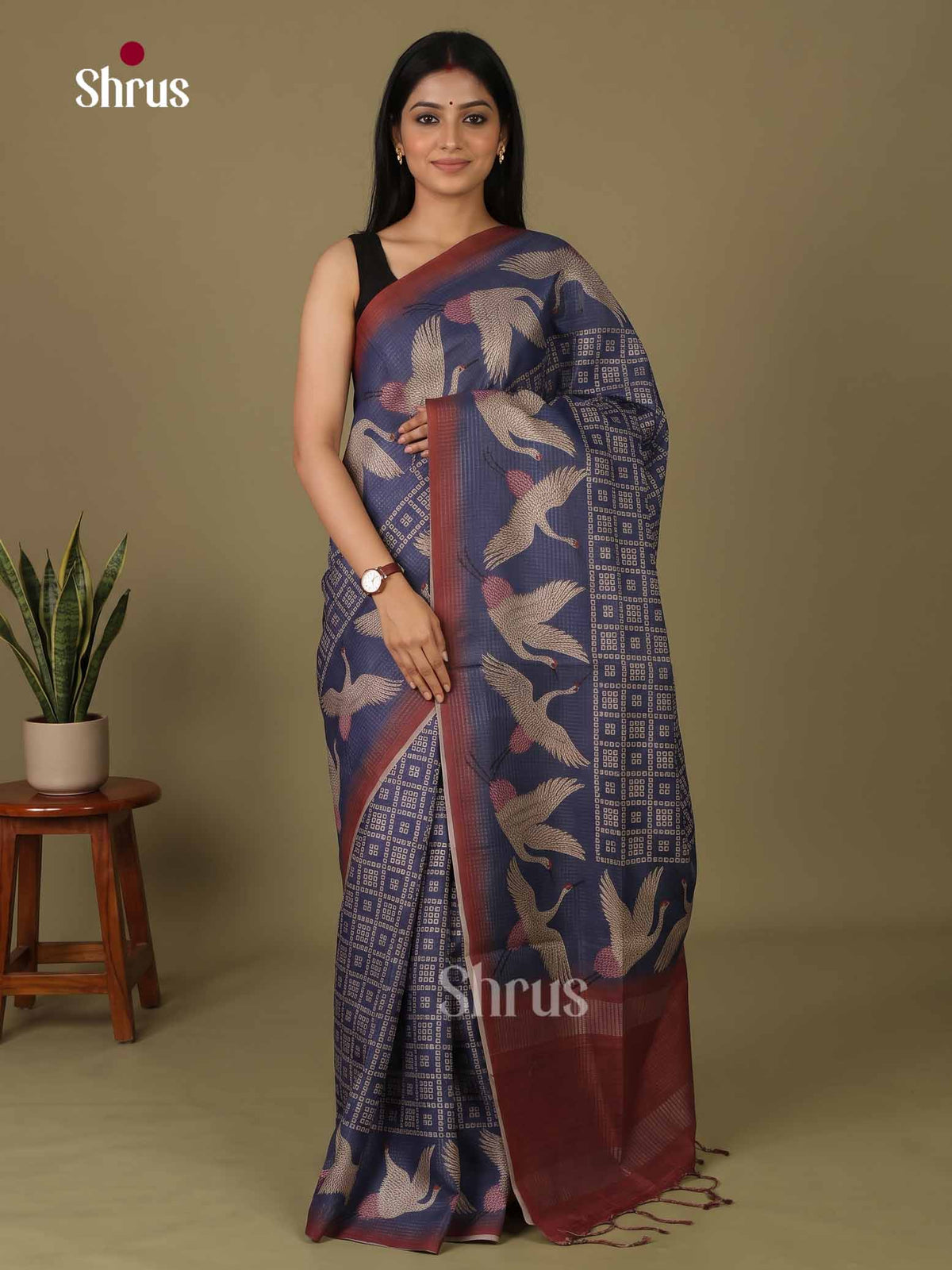 Printed Semi Tussar Saree - EI17019