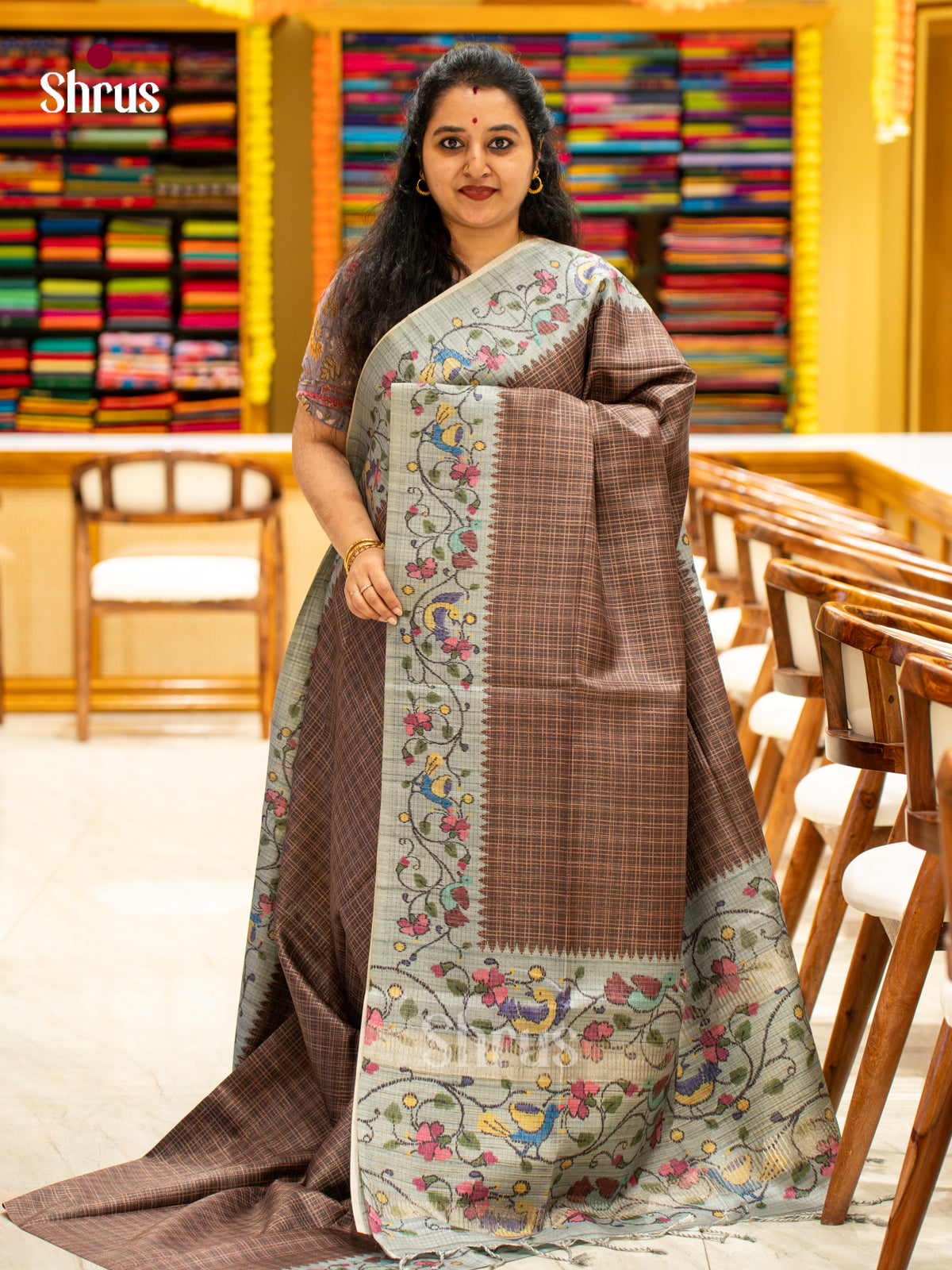 Printed Semi Tussar Saree - EI17022
