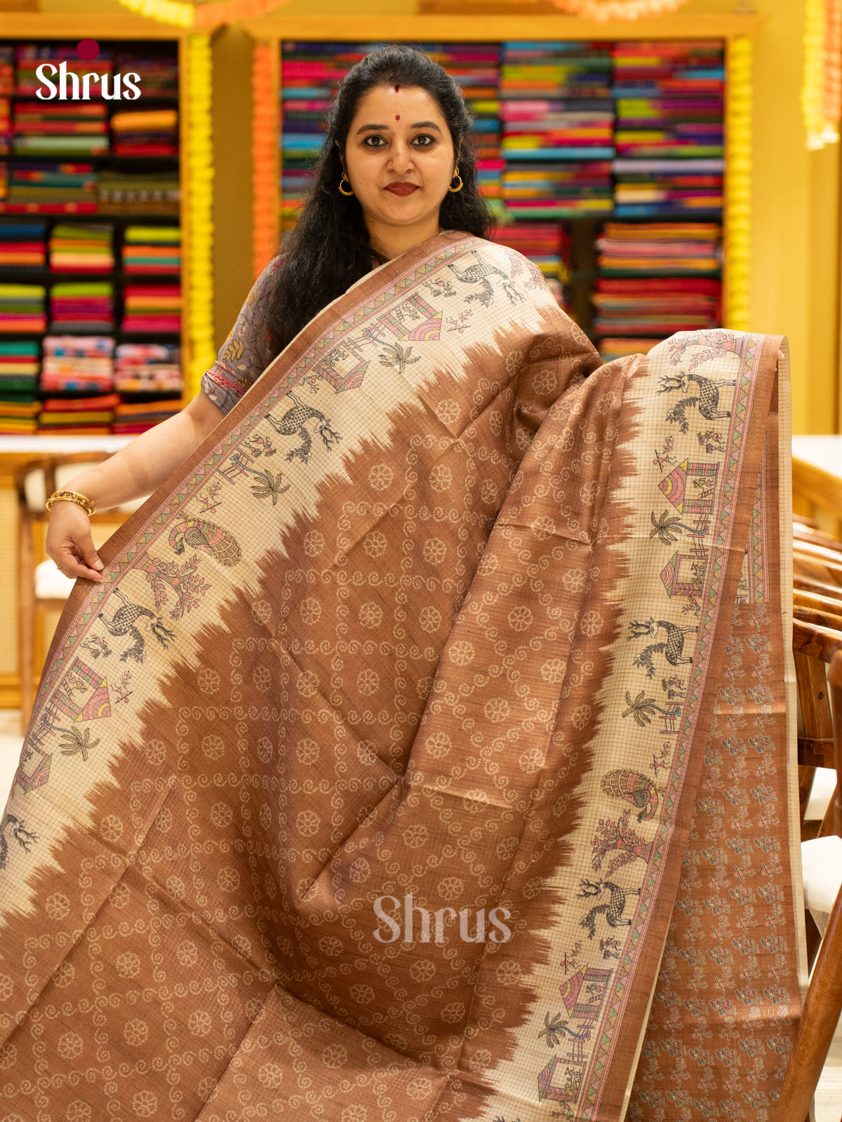 Printed Semi Tussar Saree - EI17049