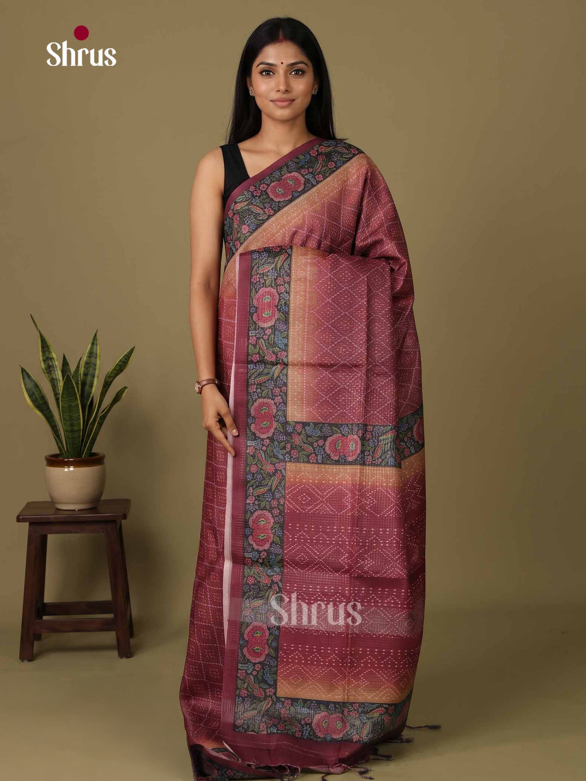 Printed Semi Tussar Saree - EI17054