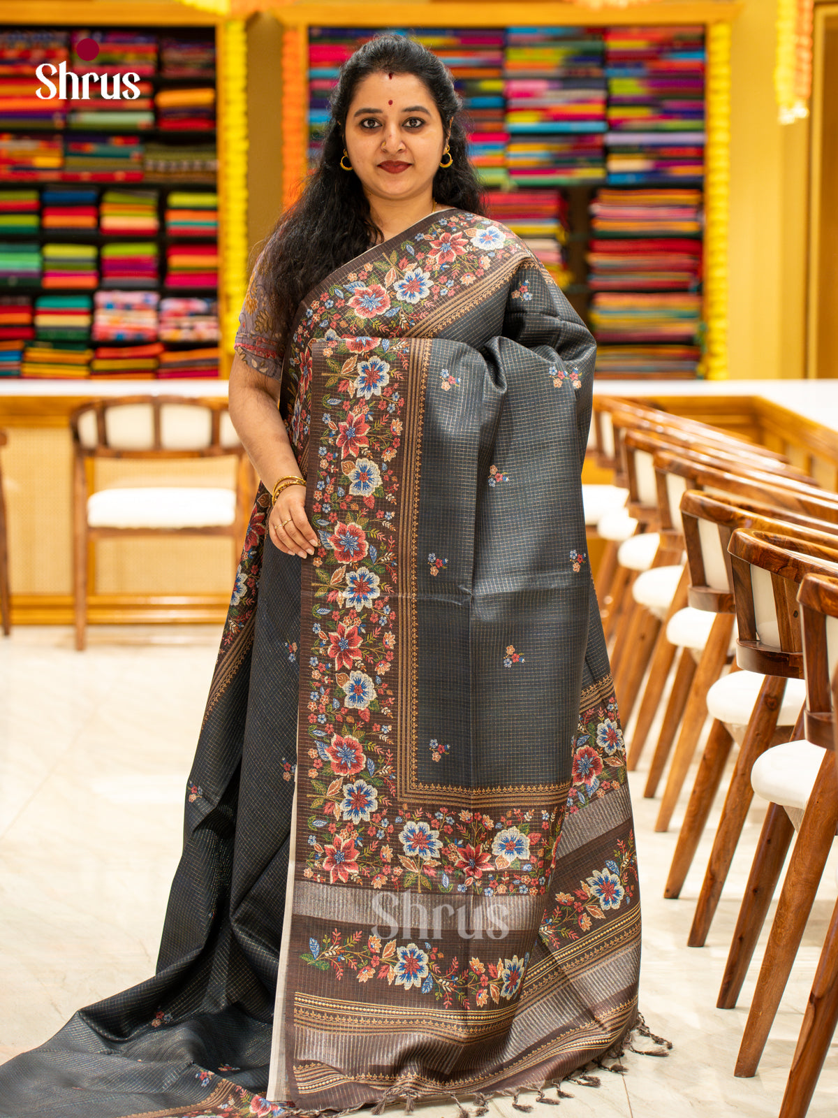 Printed Semi Tussar Saree - EI17086