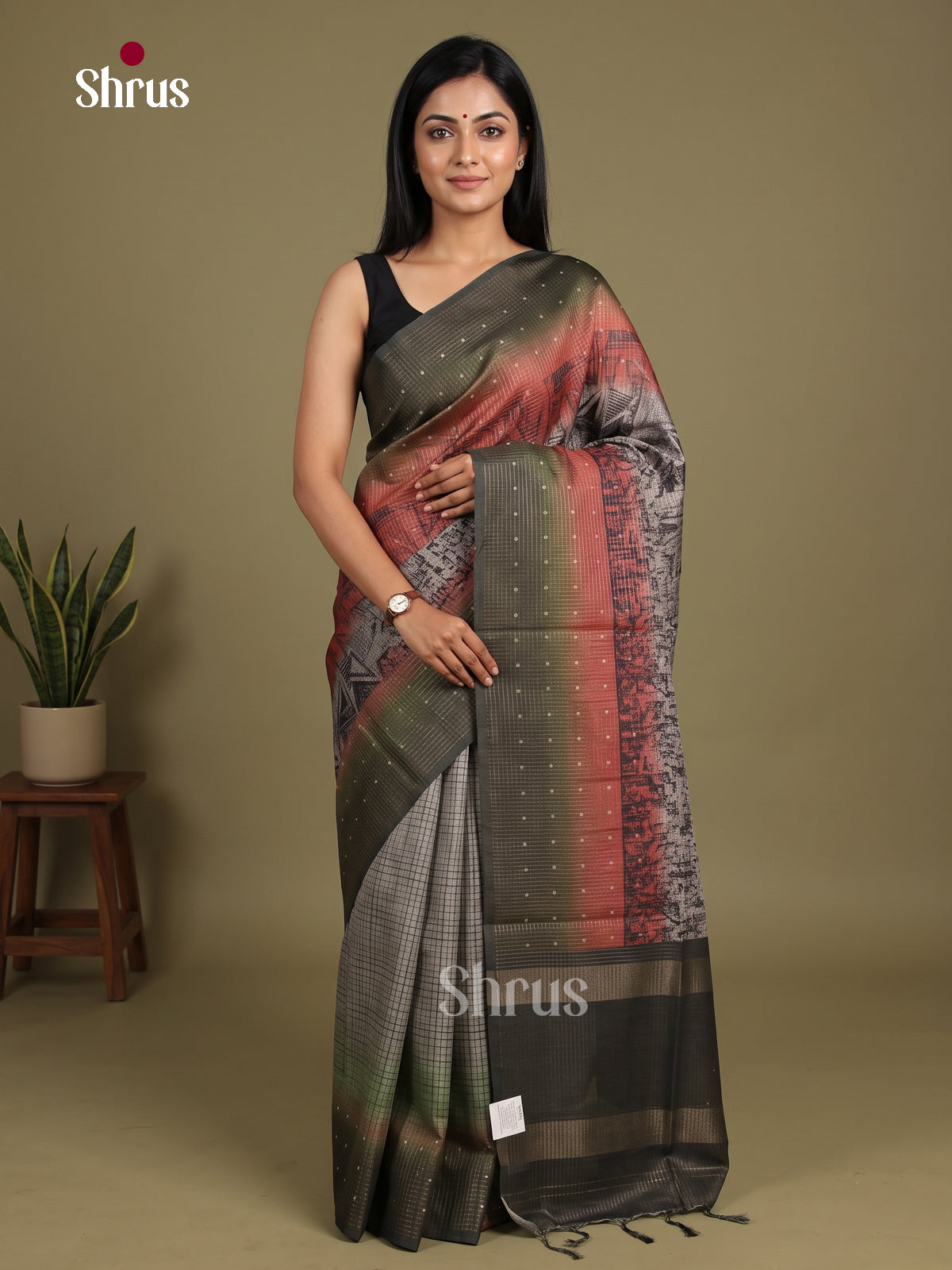 Printed Semi Tussar Saree - EI17110