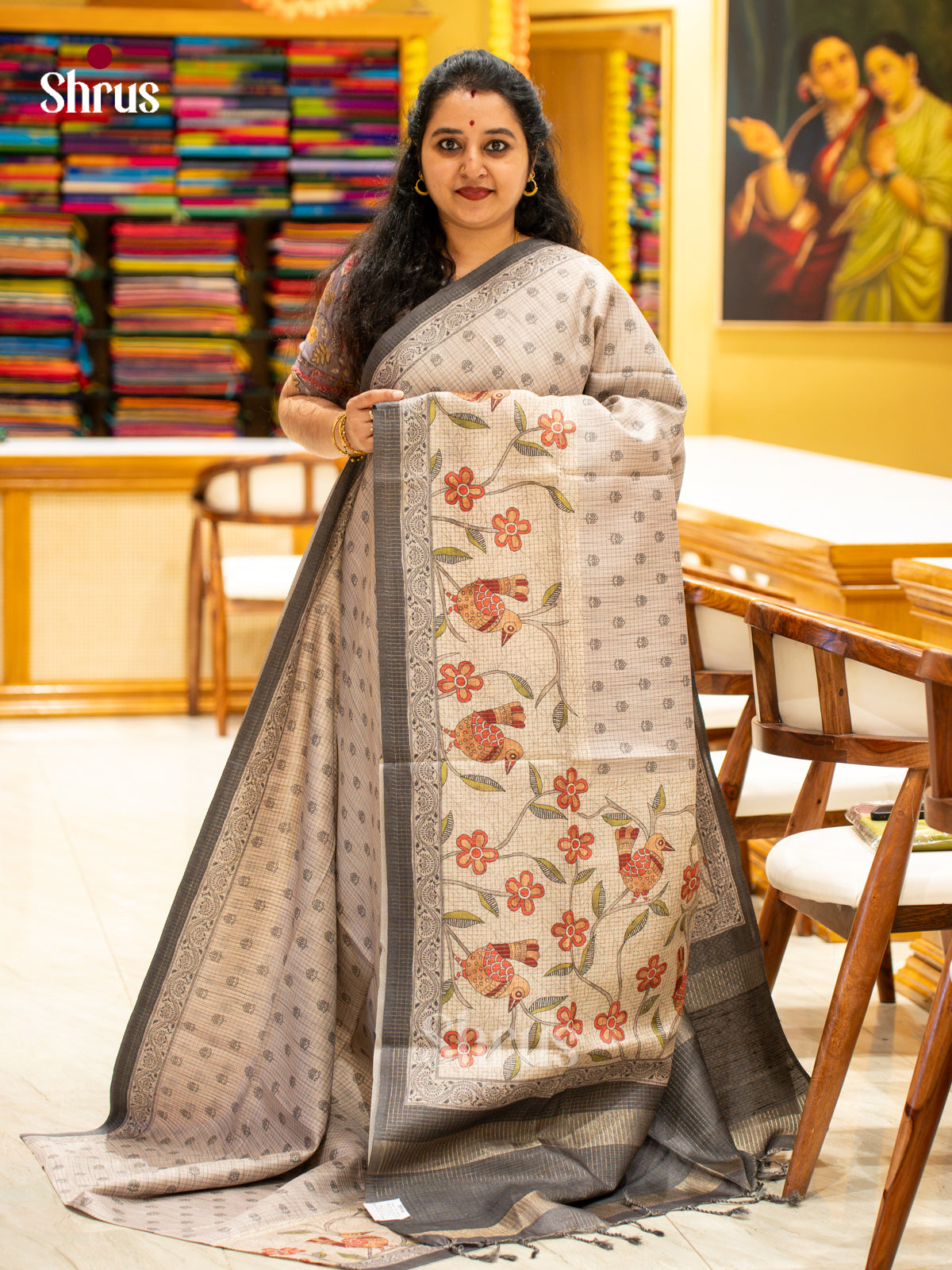 Printed Semi Tussar Saree - EI17115