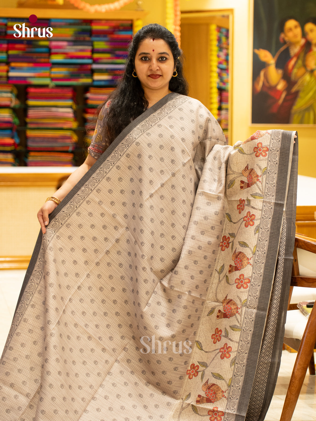 Printed Semi Tussar Saree - EI17115