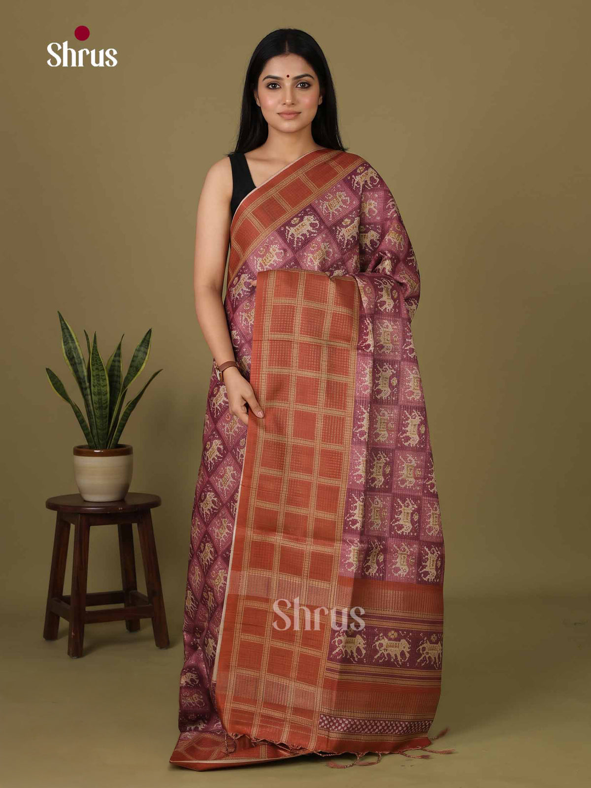 Printed Semi Tussar Saree - EI17130