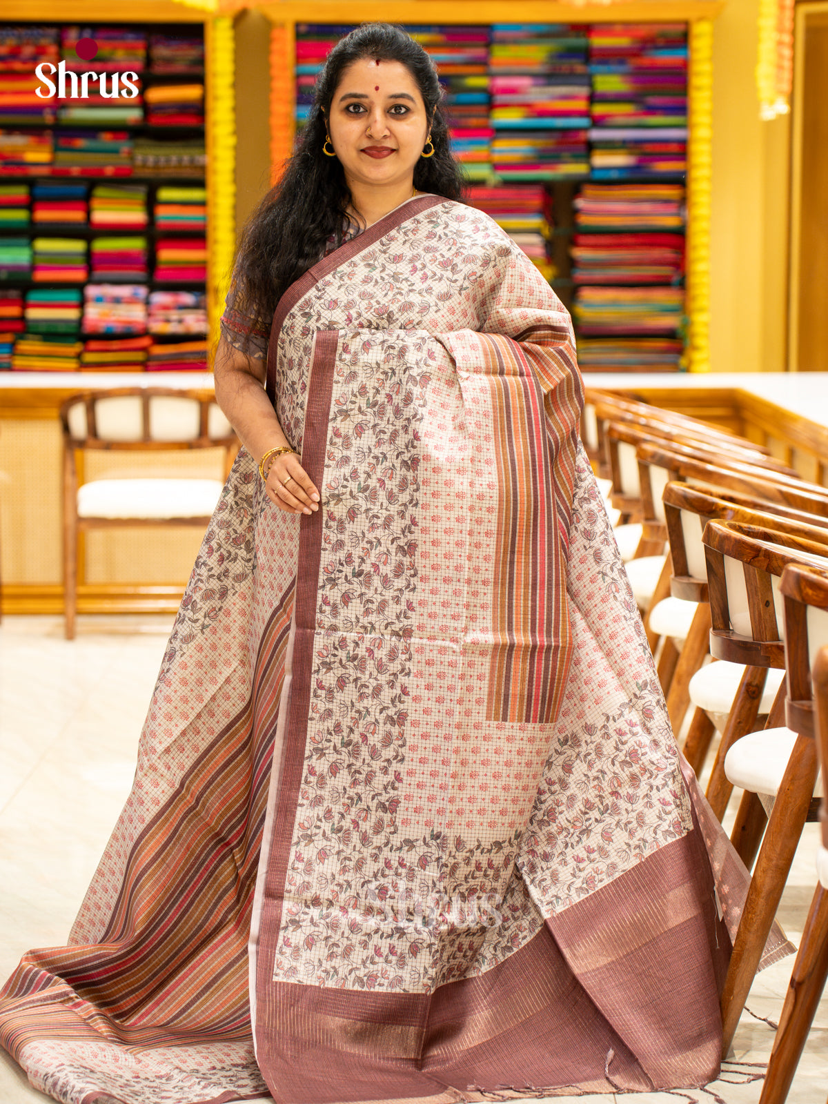 Printed Semi Tussar Saree - EI17150