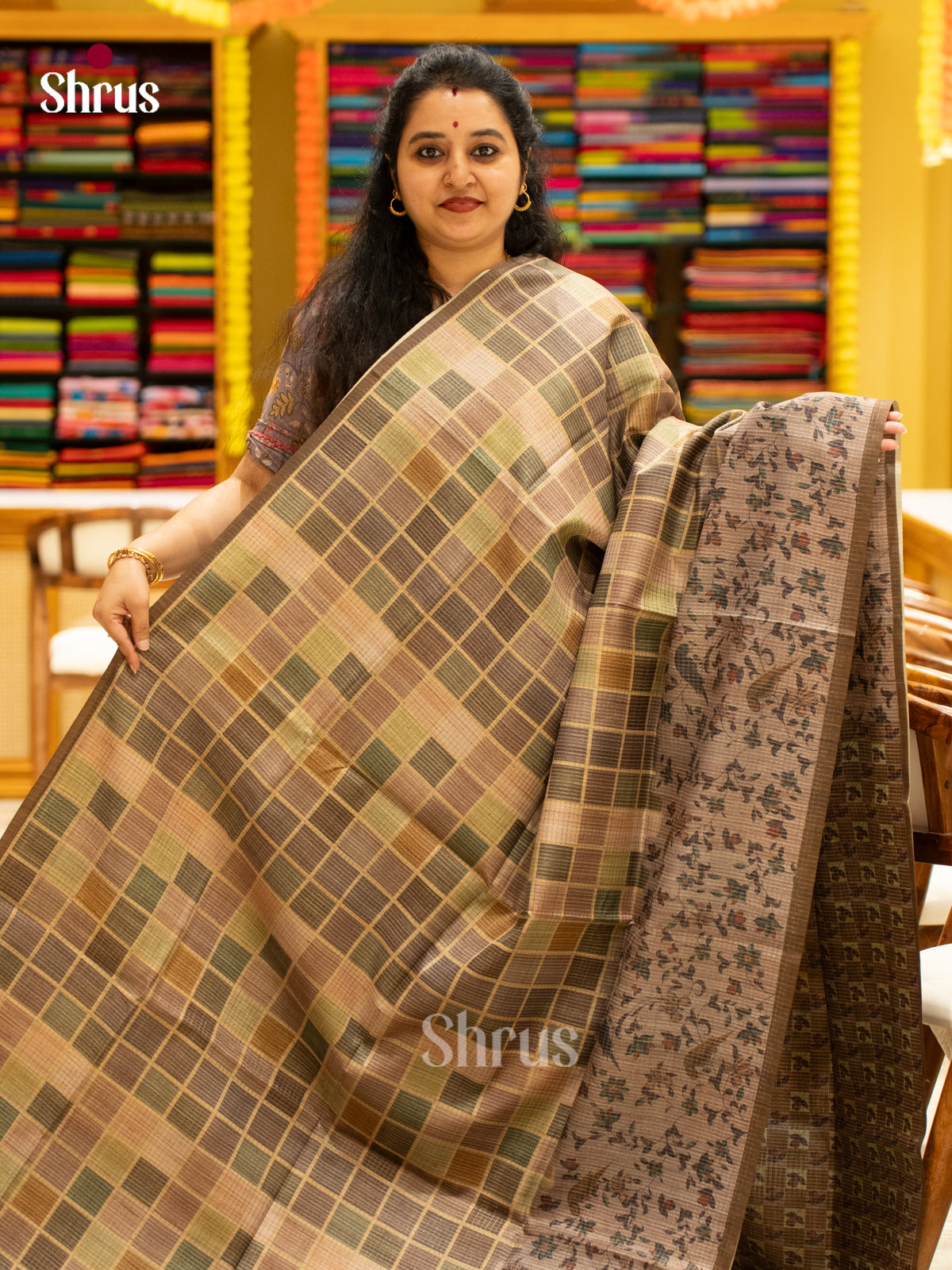 Printed Semi Tussar Saree - EI17154