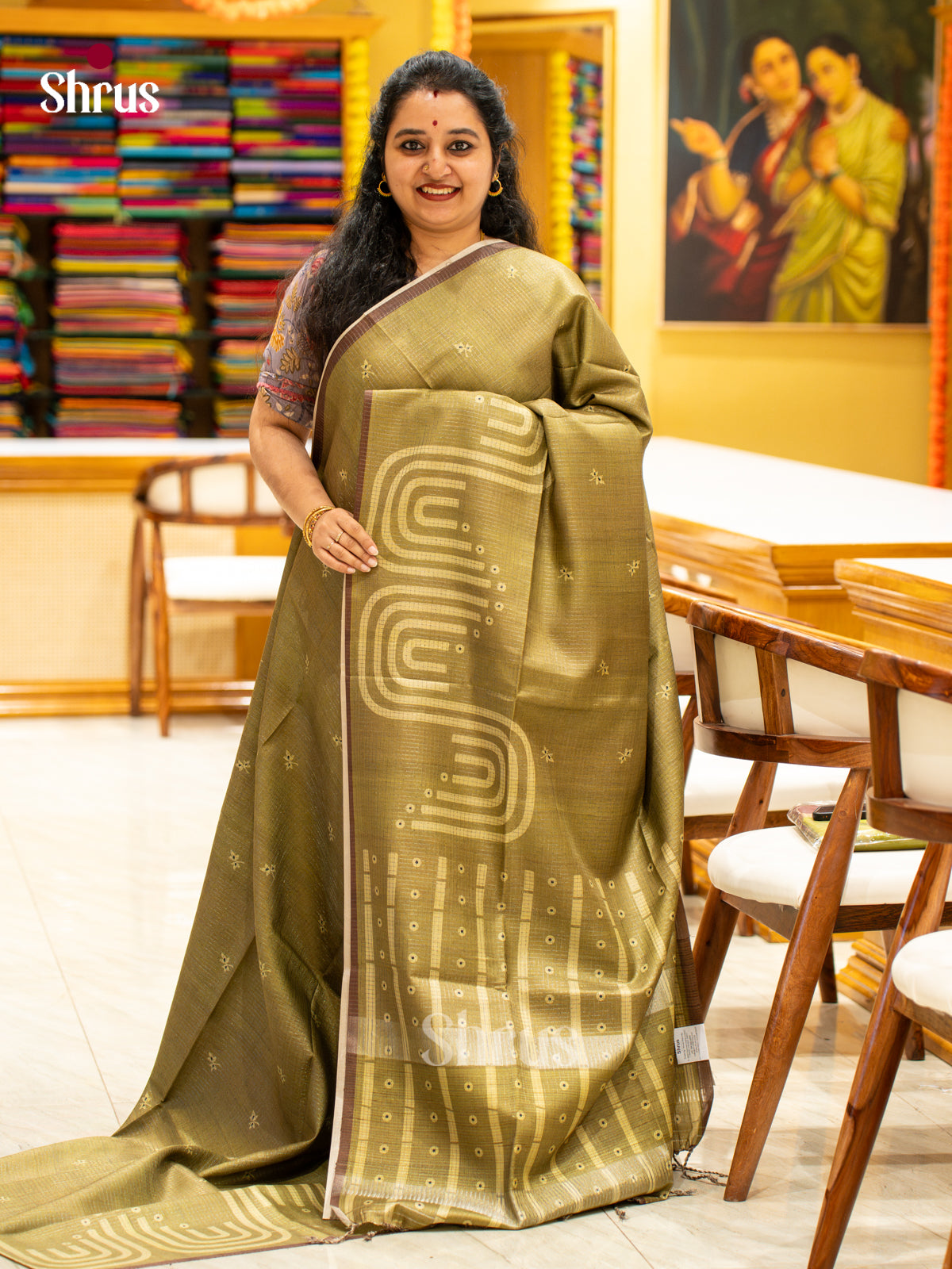 Printed Semi Tussar Saree - EI17160
