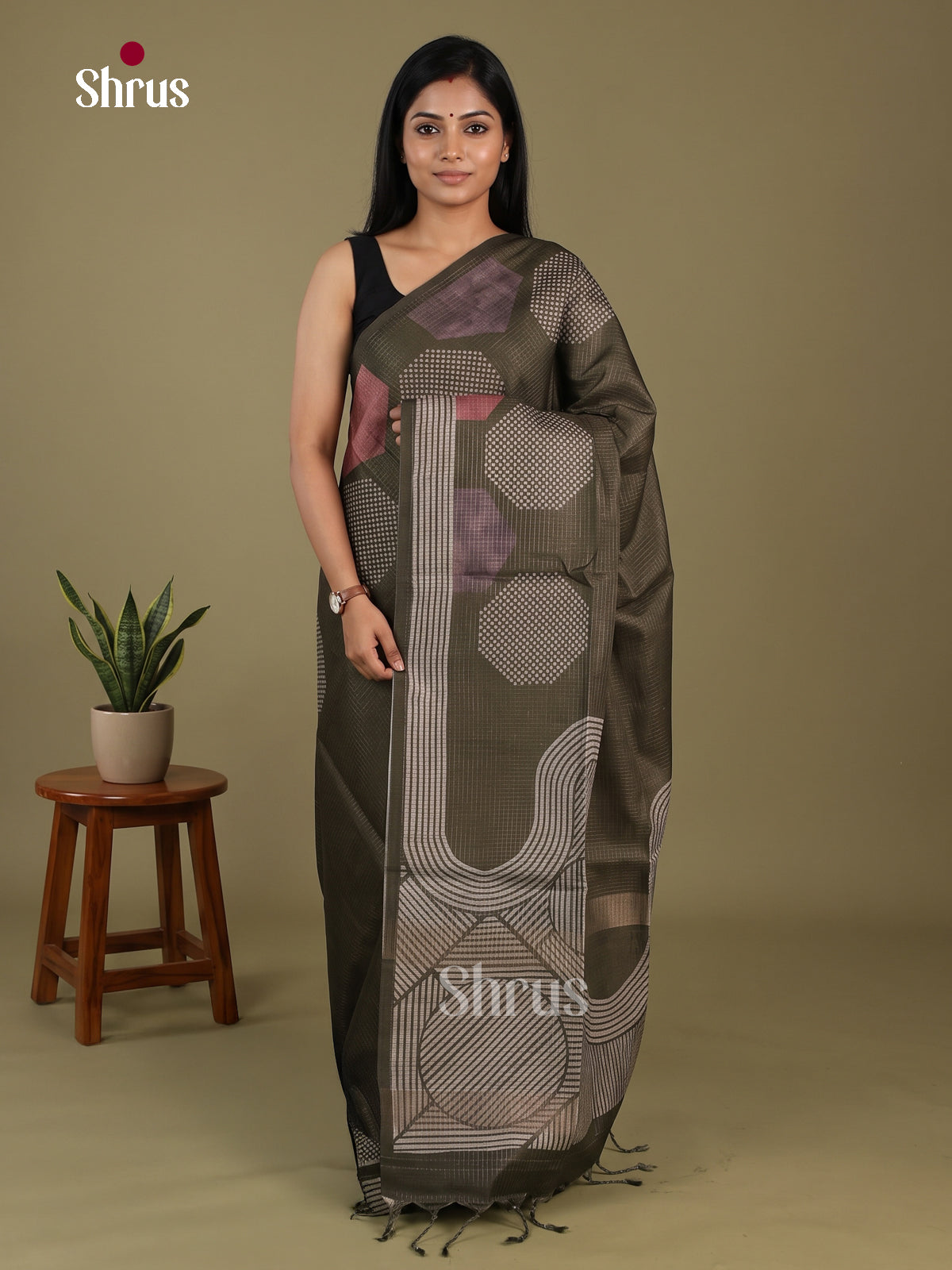 Printed Semi Tussar Saree - EI17163