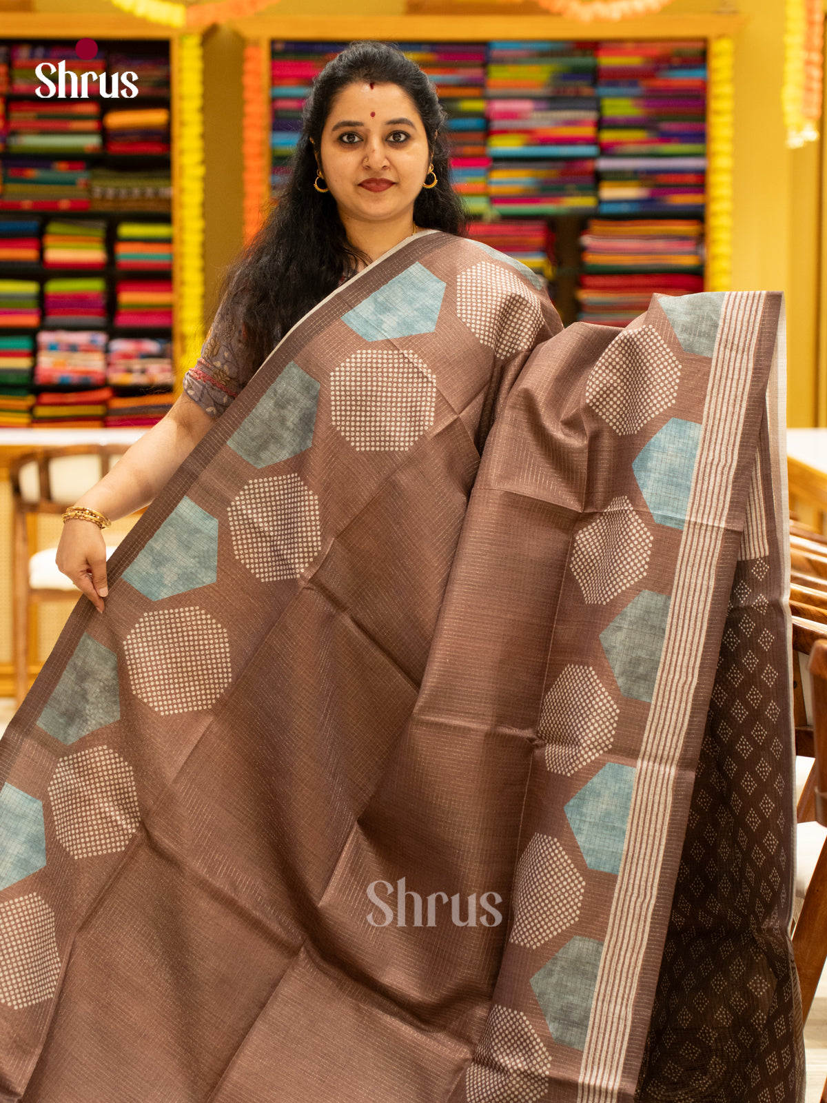 Printed Semi Tussar Saree - EI17165