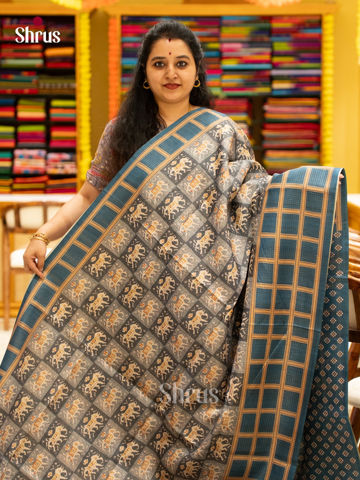 Printed Semi Tussar Saree - EI17166