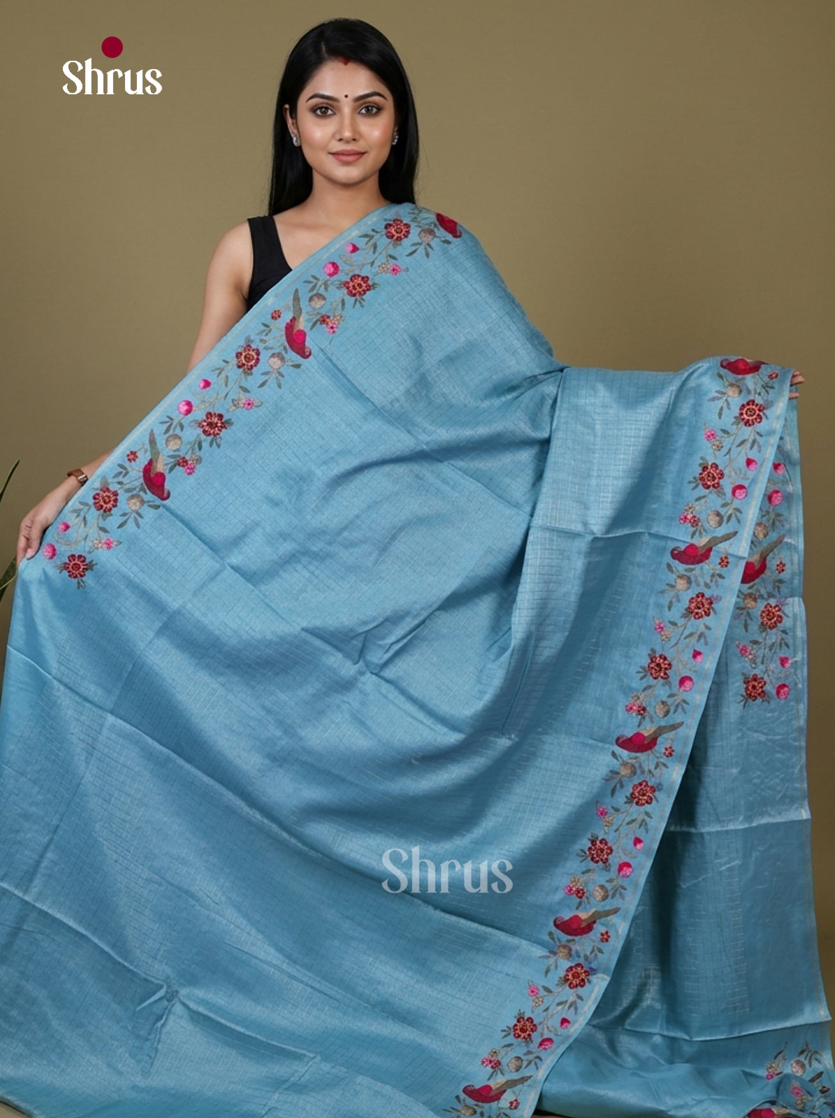 Tussar Embroidery Saree - EI17211