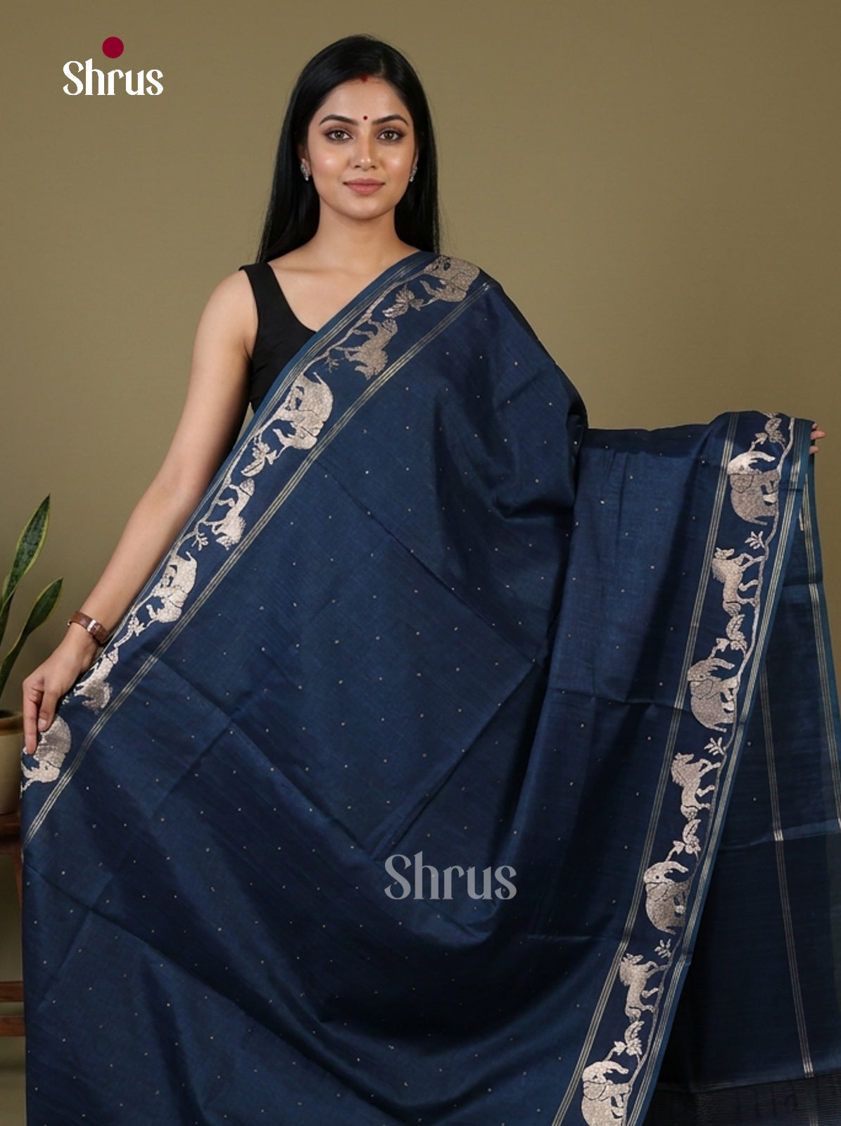 Tussar Embroidery Saree - EI17223