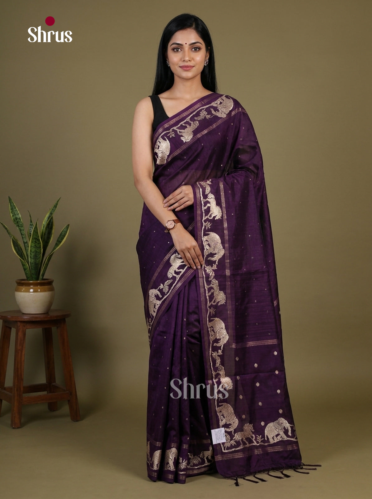Tussar Embroidery Saree - EI17226