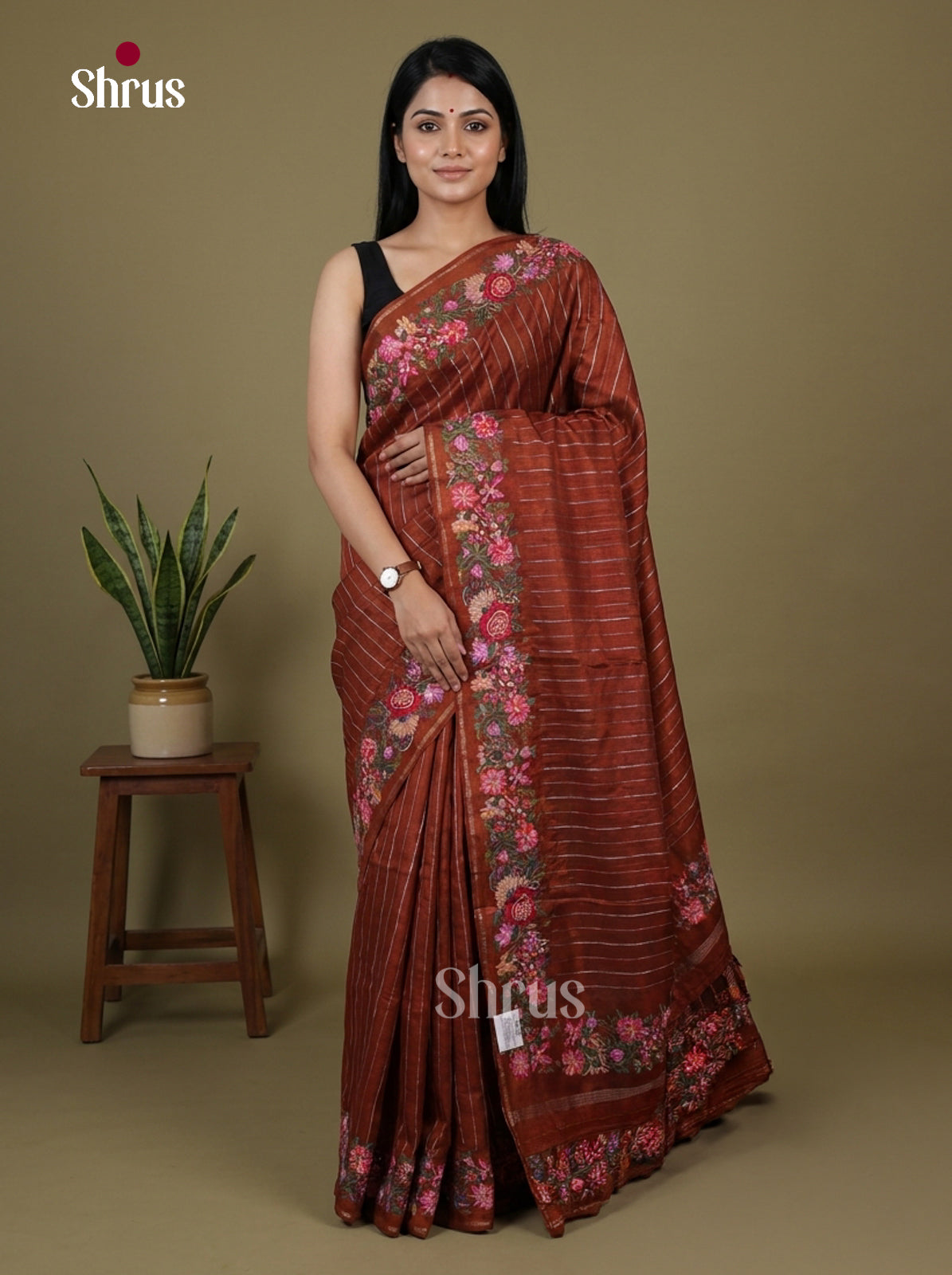 Tussar Embroidery Saree - EI17230
