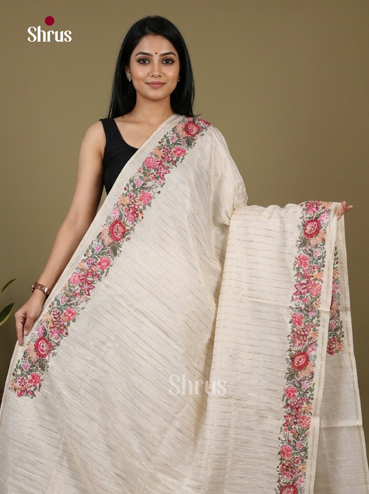 Tussar Embroidery Saree - EI17231