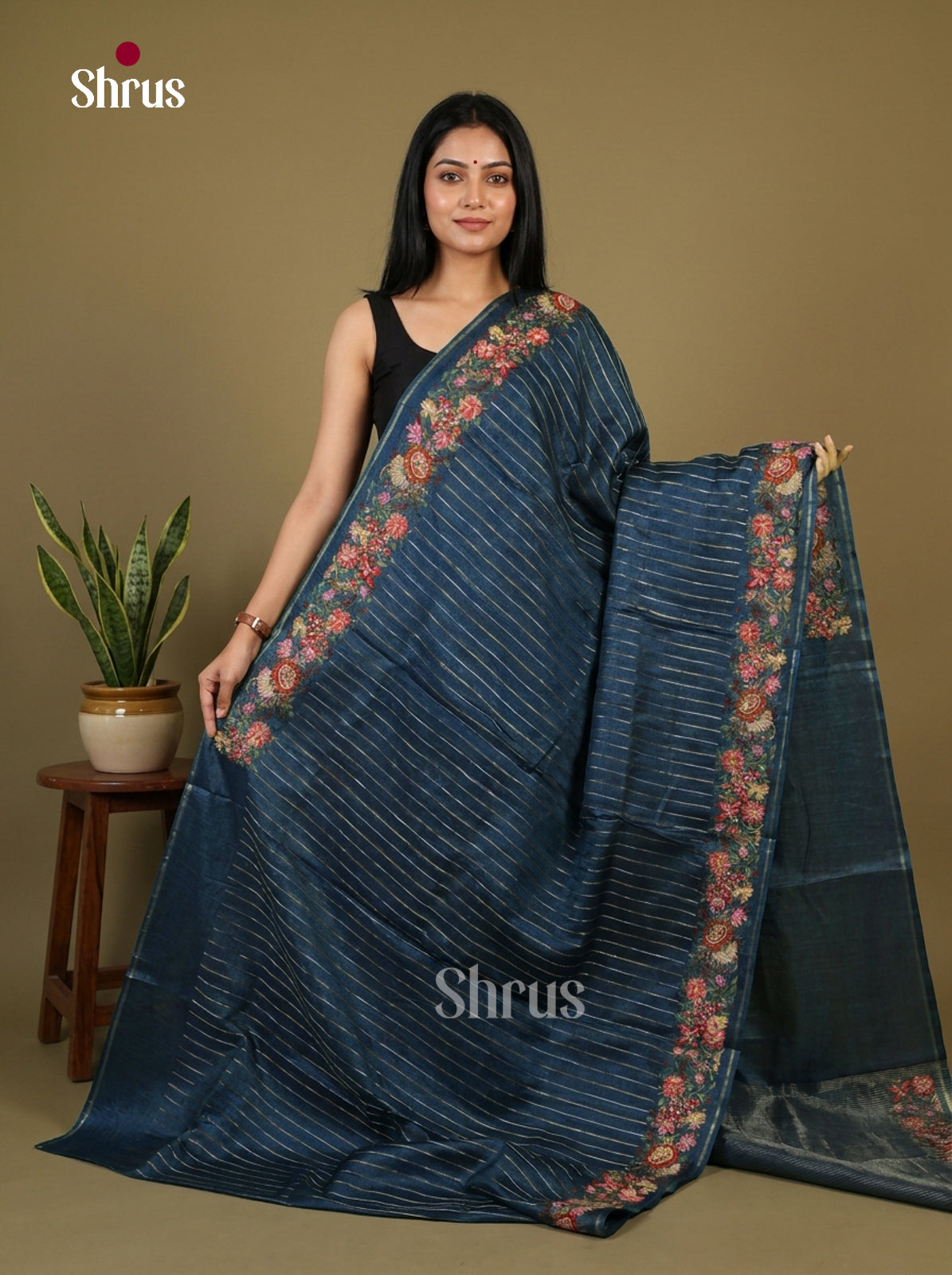 Tussar Embroidery Saree - EI17232